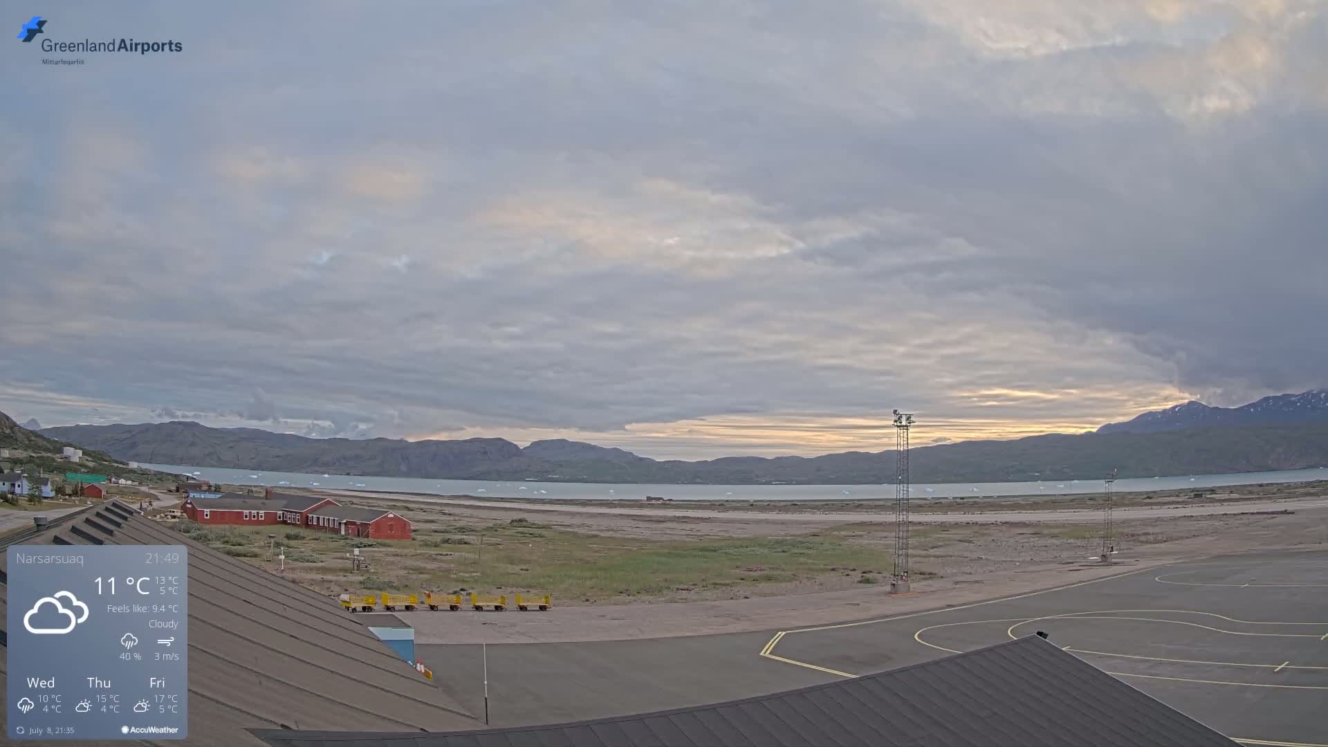 Narsarsuaq Village & Narsarsuaq International Airport West Towards Live Cam UAK / BGBW - Narsarsuaq, Kujalleq, Greenland, Denmark