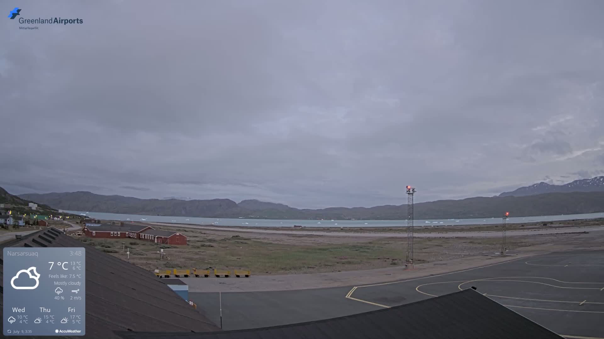 Narsarsuaq Village & Narsarsuaq International Airport West Towards Live Cam UAK / BGBW - Narsarsuaq, Kujalleq, Greenland, Denmark