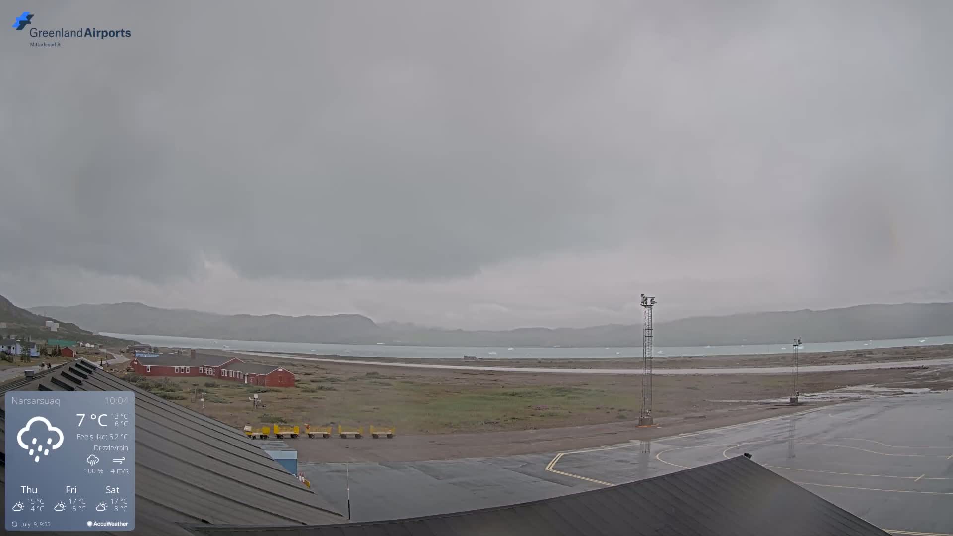 Narsarsuaq Village & Narsarsuaq International Airport West Towards Live Cam UAK / BGBW - Narsarsuaq, Kujalleq, Greenland, Denmark