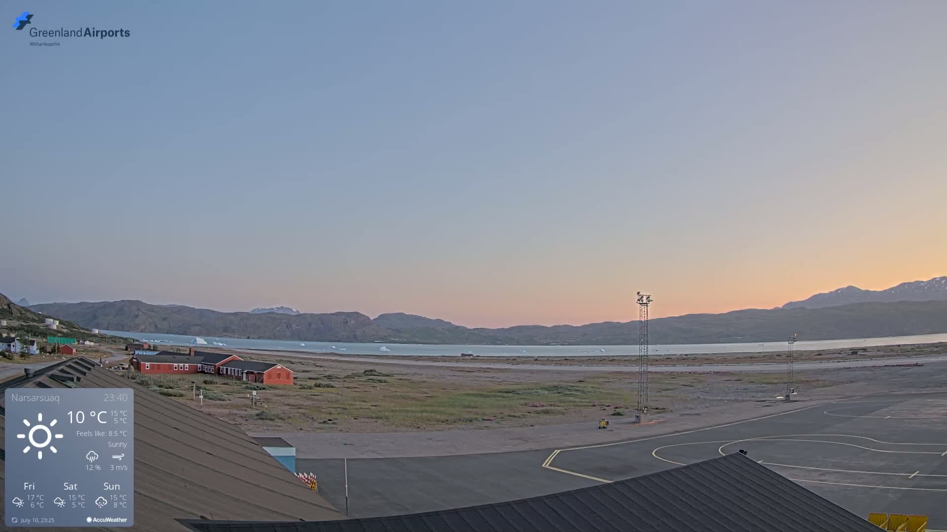Narsarsuaq Village & Narsarsuaq International Airport West Towards Live Cam UAK / BGBW - Narsarsuaq, Kujalleq, Greenland, Denmark