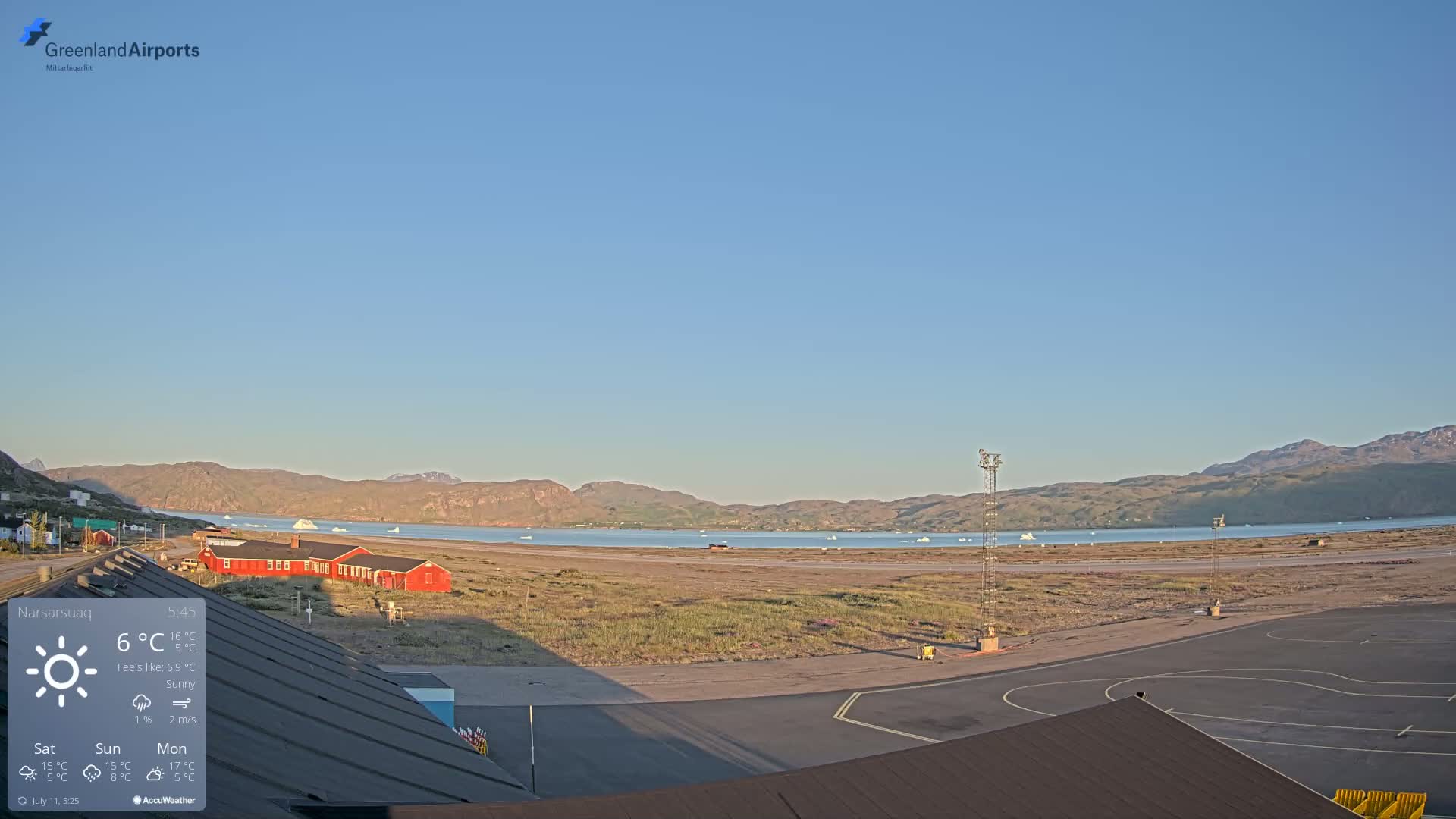 Narsarsuaq Village & Narsarsuaq International Airport West Towards Live Cam UAK / BGBW - Narsarsuaq, Kujalleq, Greenland, Denmark
