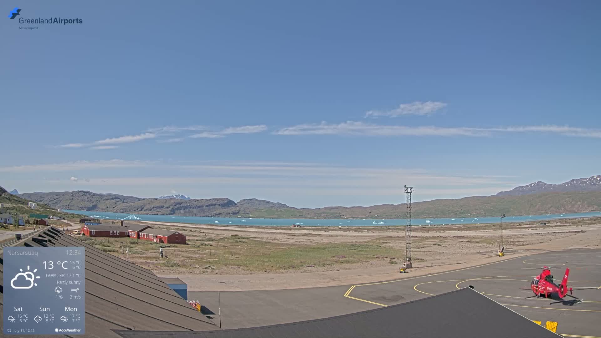 Narsarsuaq Village & Narsarsuaq International Airport West Towards Live Cam UAK / BGBW - Narsarsuaq, Kujalleq, Greenland, Denmark