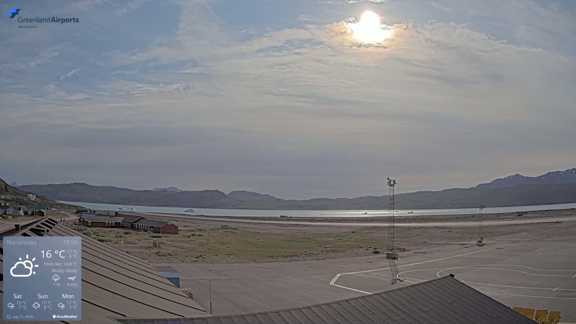 Narsarsuaq Village & Narsarsuaq International Airport West Towards Live Cam UAK / BGBW - Narsarsuaq, Kujalleq, Greenland, Denmark