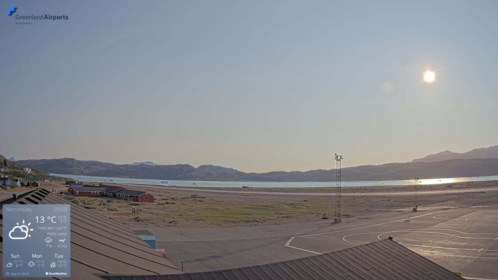 Narsarsuaq Village & Narsarsuaq International Airport West Towards Live Cam UAK / BGBW - Narsarsuaq, Kujalleq, Greenland, Denmark