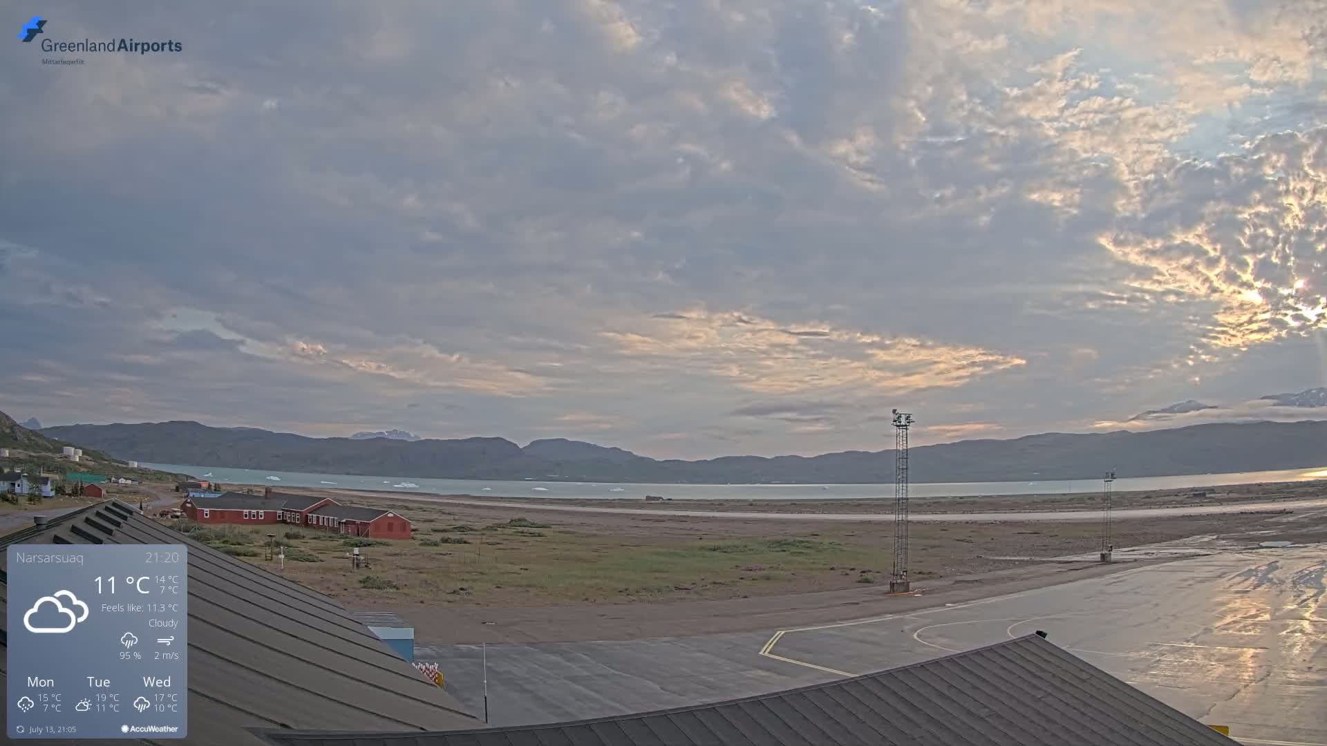 Narsarsuaq Village & Narsarsuaq International Airport West Towards Live Cam UAK / BGBW - Narsarsuaq, Kujalleq, Greenland, Denmark