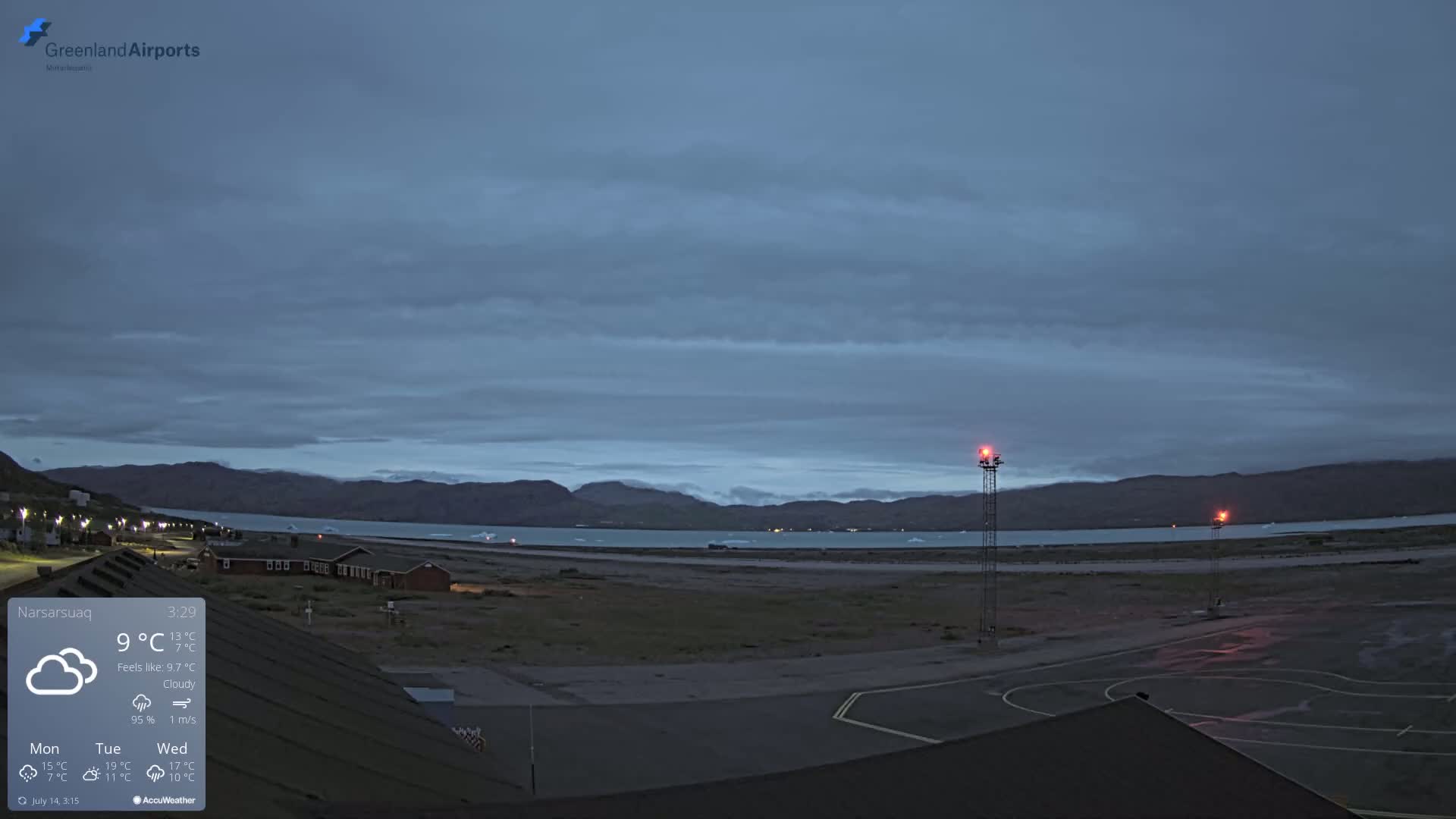 Narsarsuaq Village & Narsarsuaq International Airport West Towards Live Cam UAK / BGBW - Narsarsuaq, Kujalleq, Greenland, Denmark