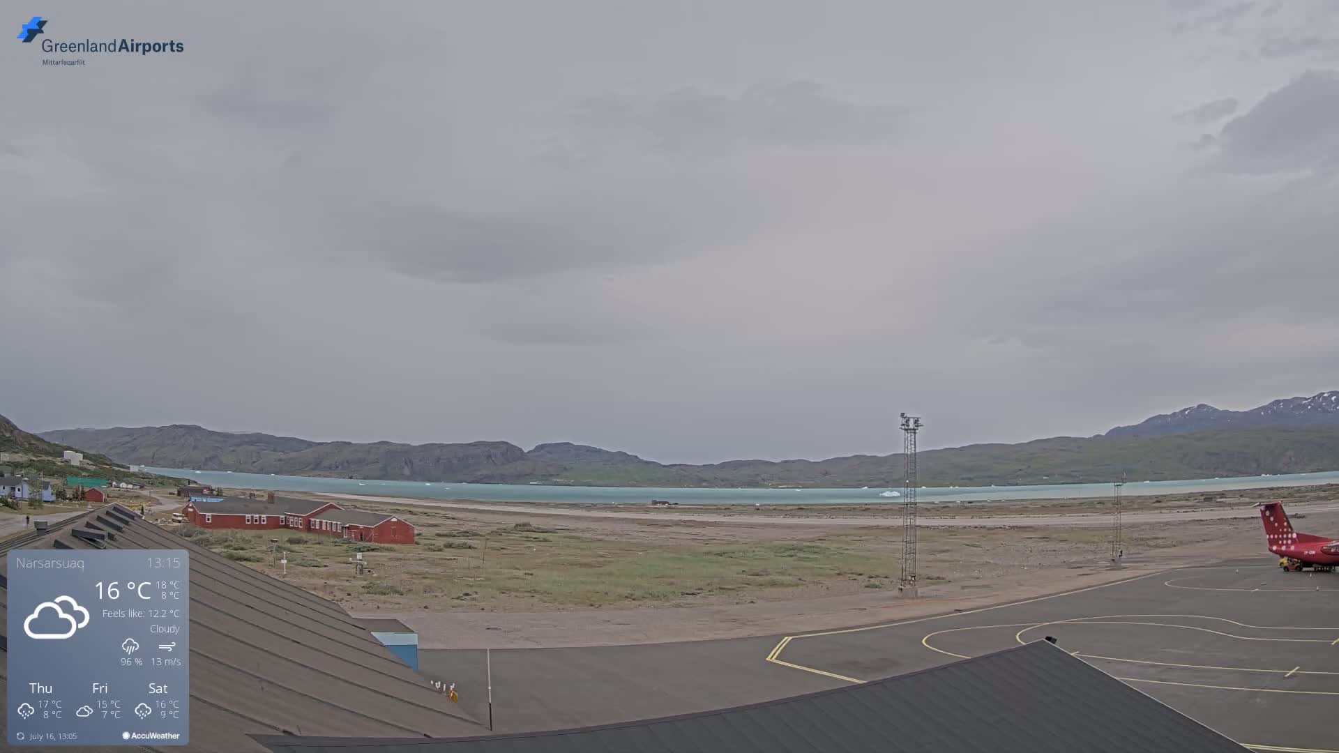 Narsarsuaq Village & Narsarsuaq International Airport West Towards Live Cam UAK / BGBW - Narsarsuaq, Kujalleq, Greenland, Denmark