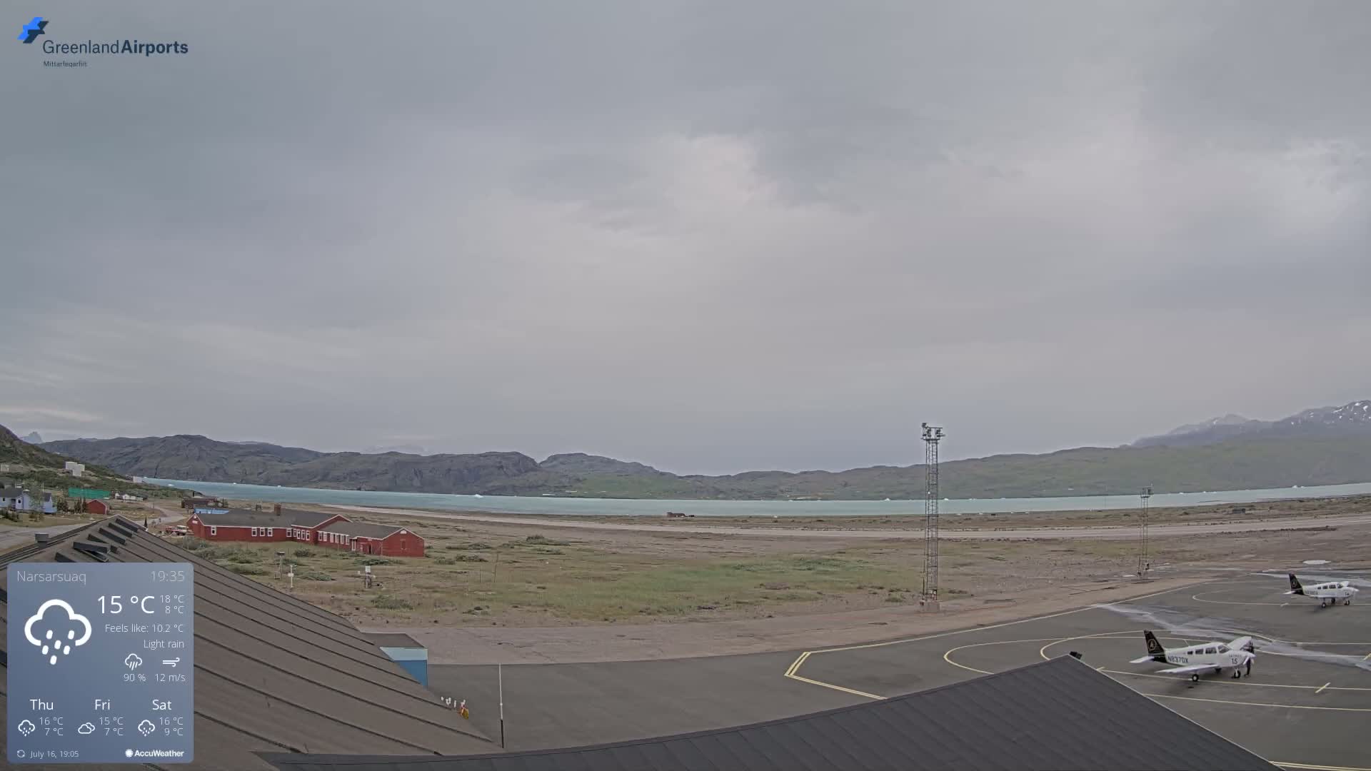 Narsarsuaq Village & Narsarsuaq International Airport West Towards Live Cam UAK / BGBW - Narsarsuaq, Kujalleq, Greenland, Denmark