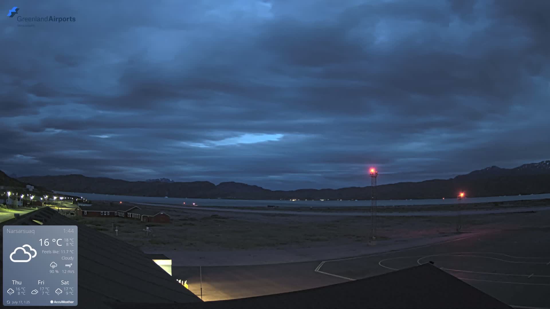 Narsarsuaq Village & Narsarsuaq International Airport West Towards Live Cam UAK / BGBW - Narsarsuaq, Kujalleq, Greenland, Denmark