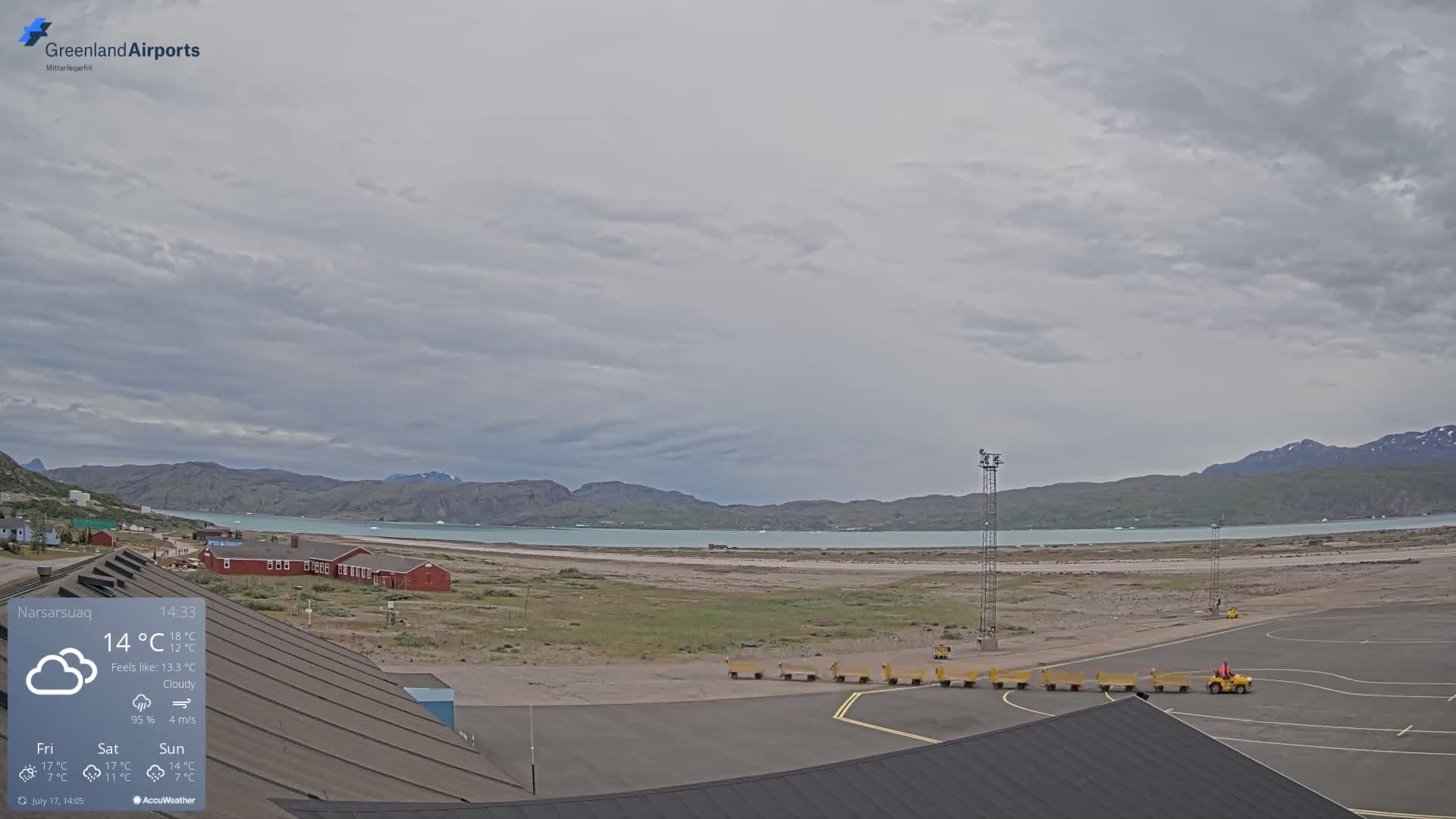Narsarsuaq Village & Narsarsuaq International Airport West Towards Live Cam UAK / BGBW - Narsarsuaq, Kujalleq, Greenland, Denmark