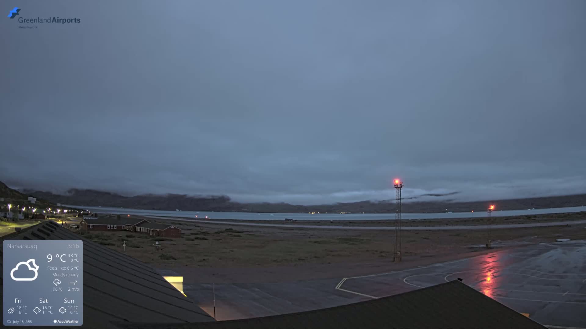 Narsarsuaq Village & Narsarsuaq International Airport West Towards Live Cam UAK / BGBW - Narsarsuaq, Kujalleq, Greenland, Denmark