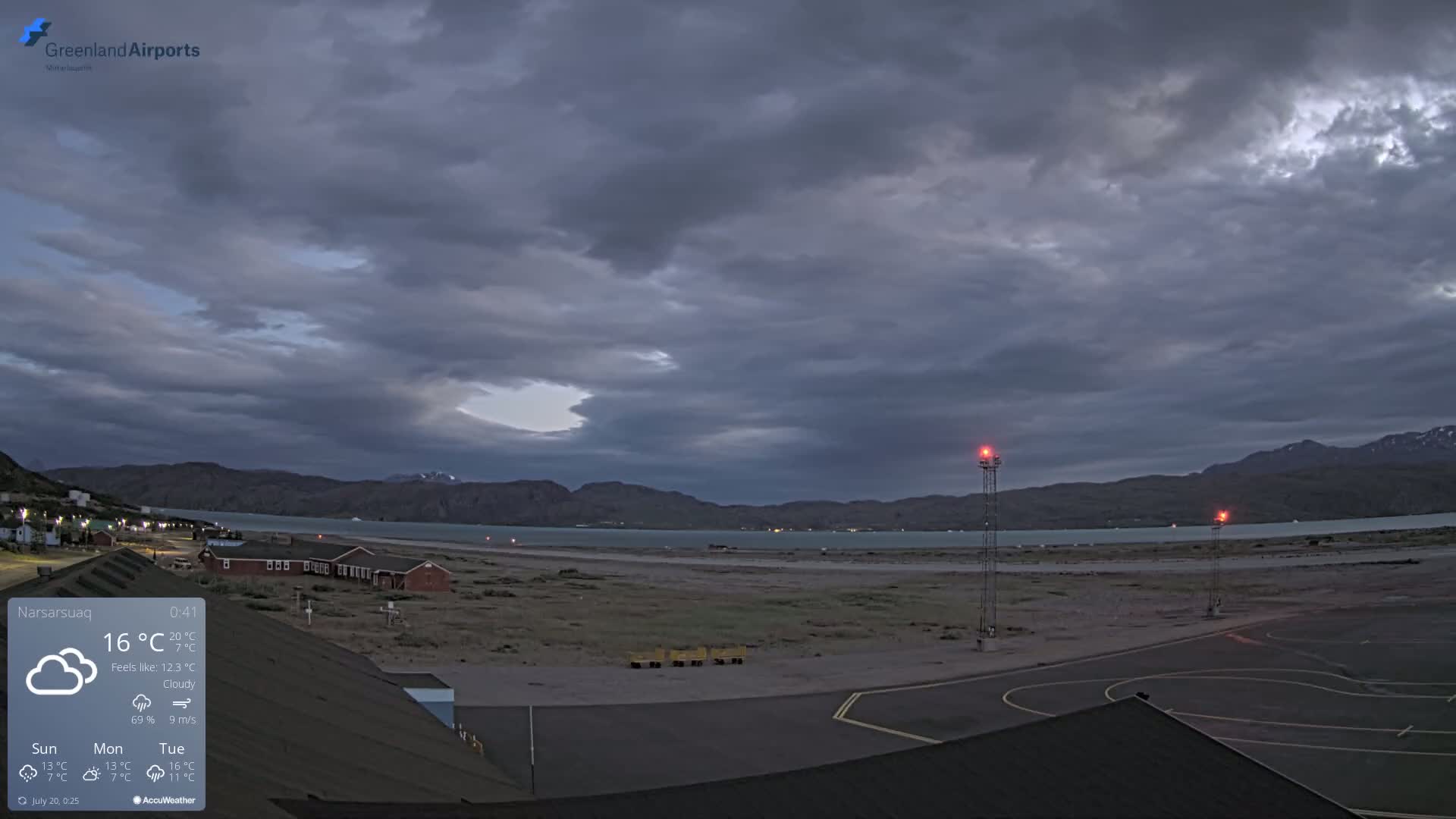 Narsarsuaq Village & Narsarsuaq International Airport West Towards Live Cam UAK / BGBW - Narsarsuaq, Kujalleq, Greenland, Denmark