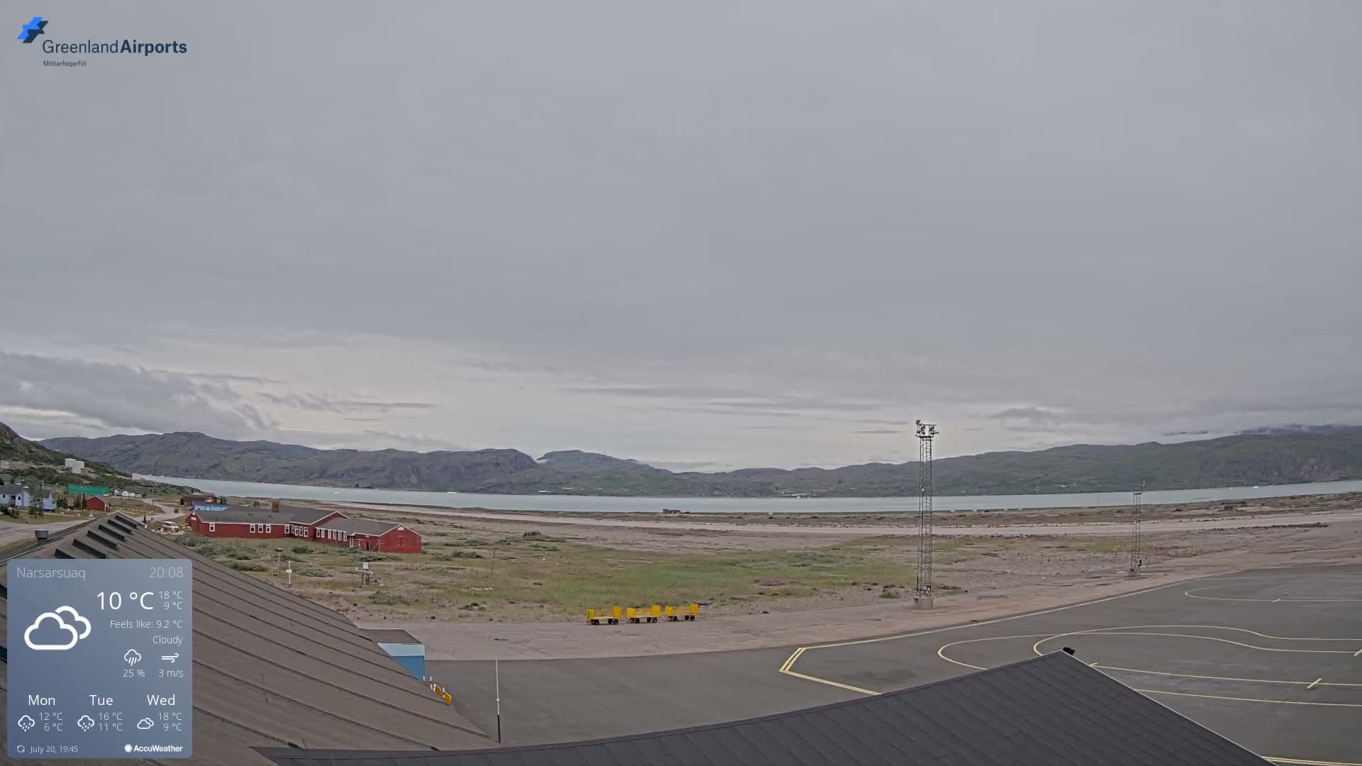 Narsarsuaq Village & Narsarsuaq International Airport West Towards Live Cam UAK / BGBW - Narsarsuaq, Kujalleq, Greenland, Denmark