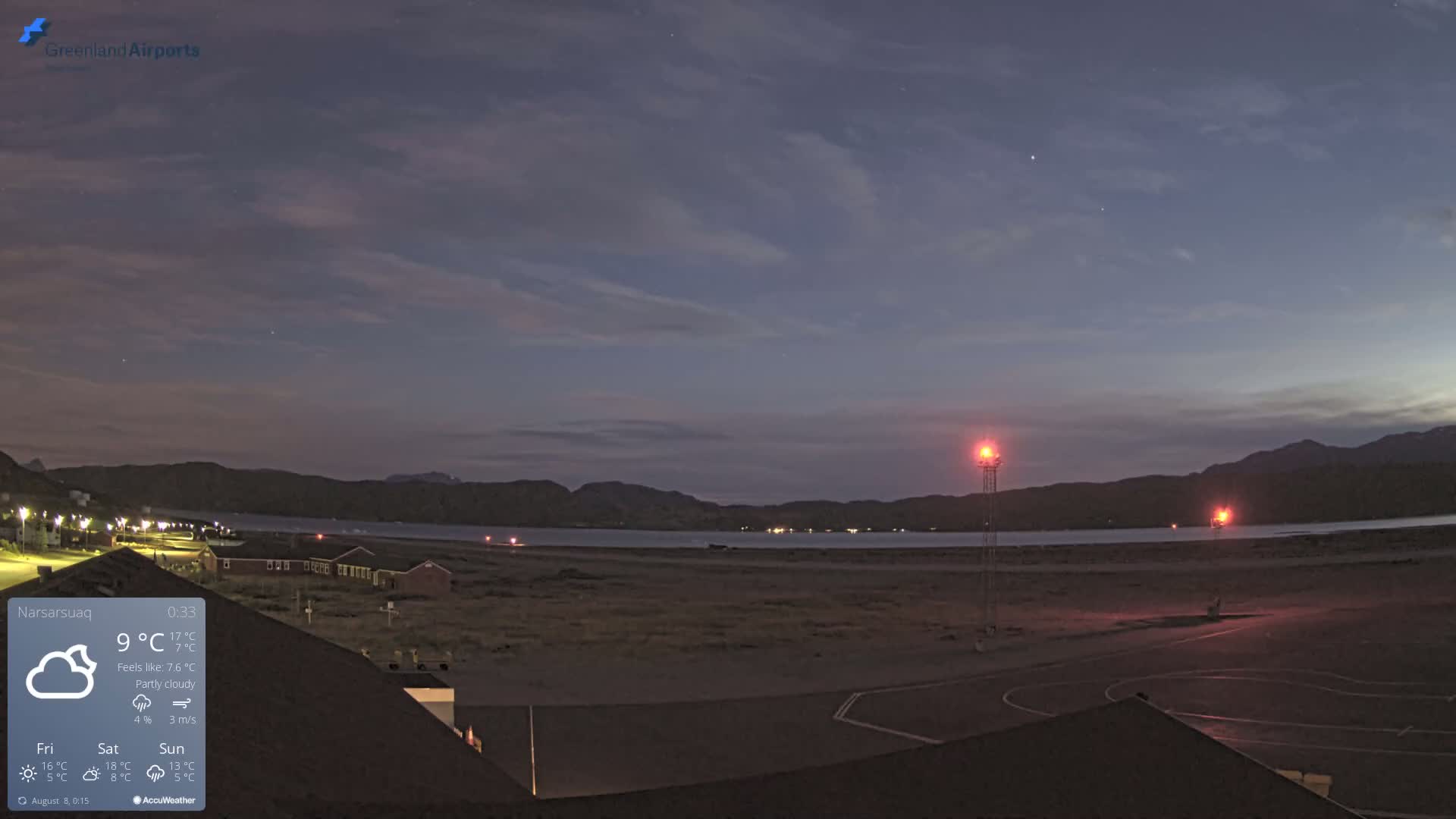 Narsarsuaq Village & Narsarsuaq International Airport West Towards Live Cam UAK / BGBW - Narsarsuaq, Kujalleq, Greenland, Denmark