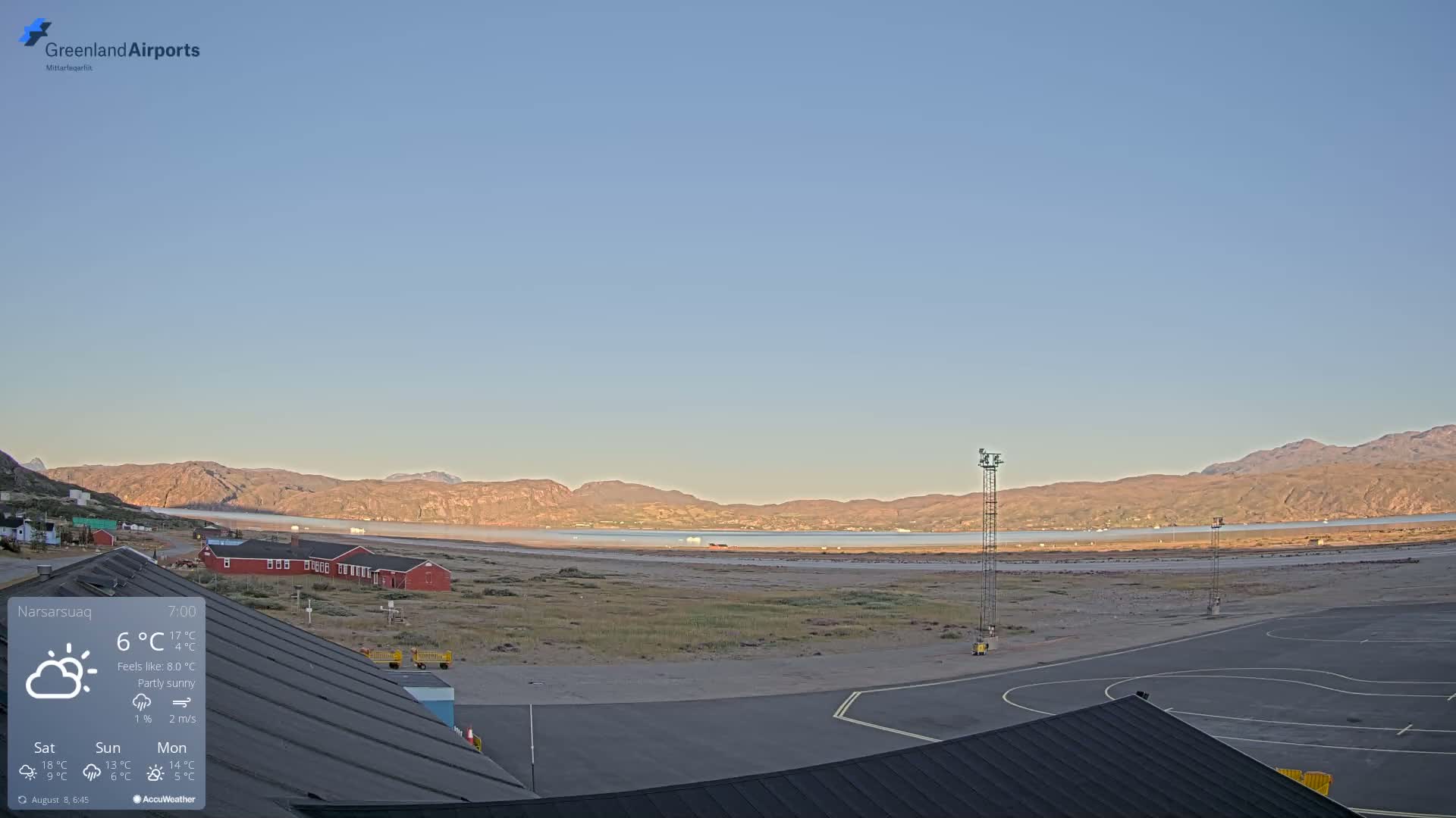 Narsarsuaq Village & Narsarsuaq International Airport West Towards Live Cam UAK / BGBW - Narsarsuaq, Kujalleq, Greenland, Denmark