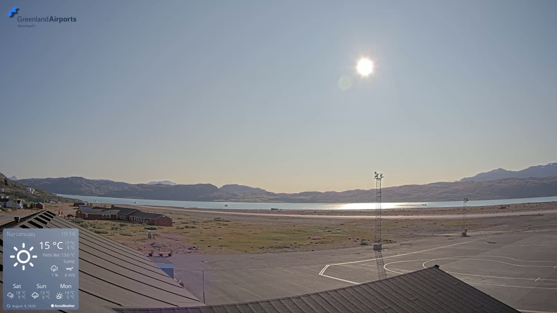 Narsarsuaq Village & Narsarsuaq International Airport West Towards Live Cam UAK / BGBW - Narsarsuaq, Kujalleq, Greenland, Denmark