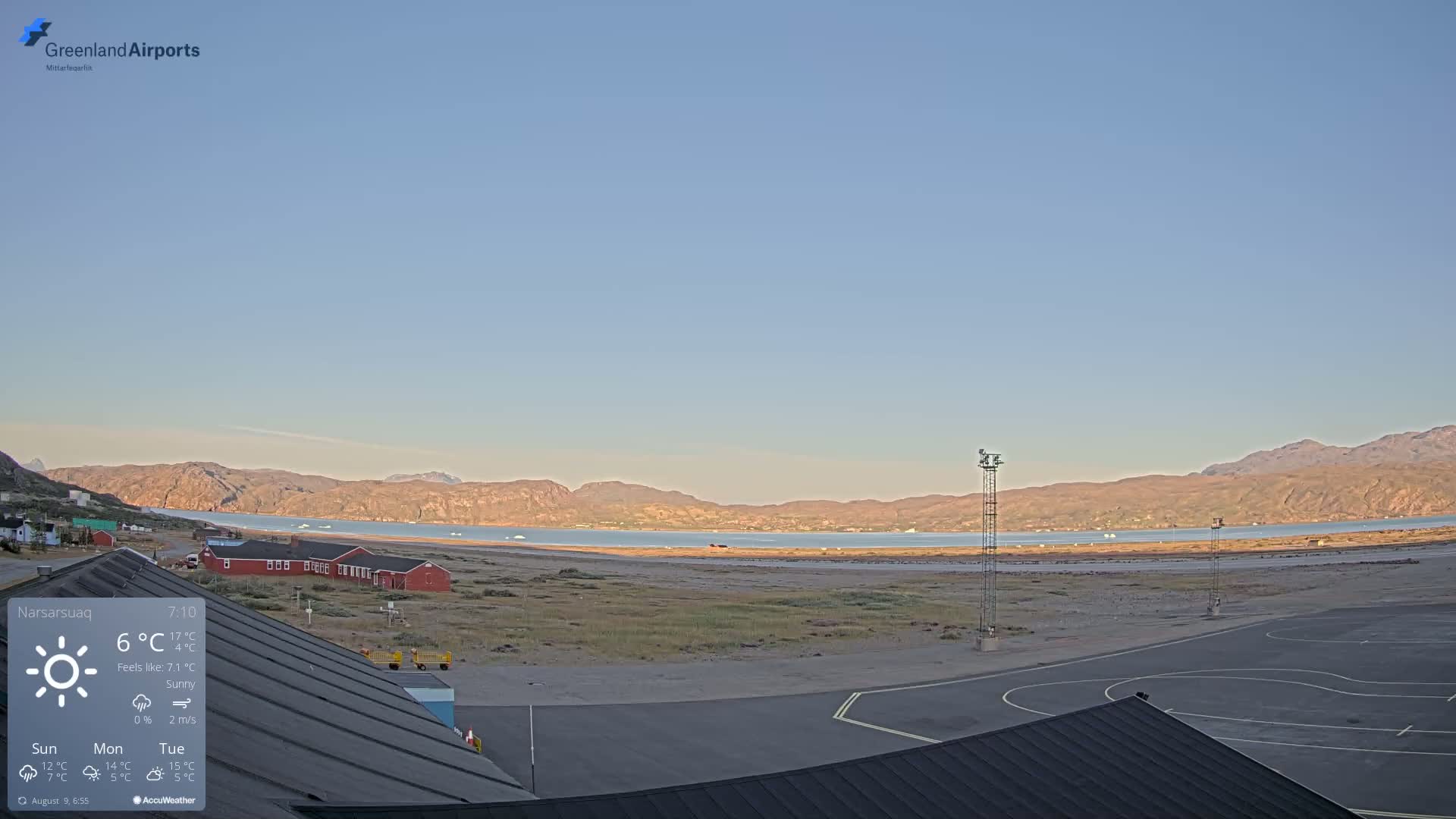 Narsarsuaq Village & Narsarsuaq International Airport West Towards Live Cam UAK / BGBW - Narsarsuaq, Kujalleq, Greenland, Denmark