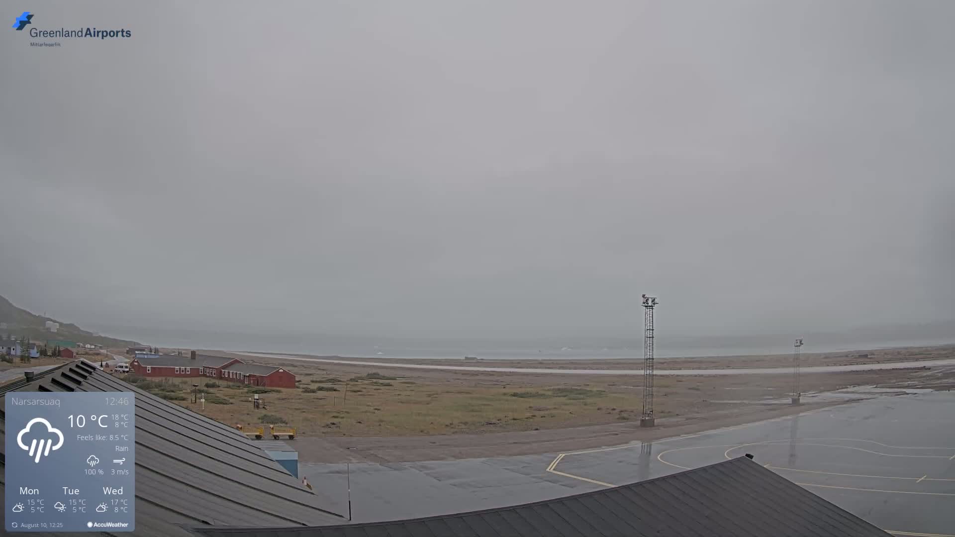 Narsarsuaq Village & Narsarsuaq International Airport West Towards Live Cam UAK / BGBW - Narsarsuaq, Kujalleq, Greenland, Denmark