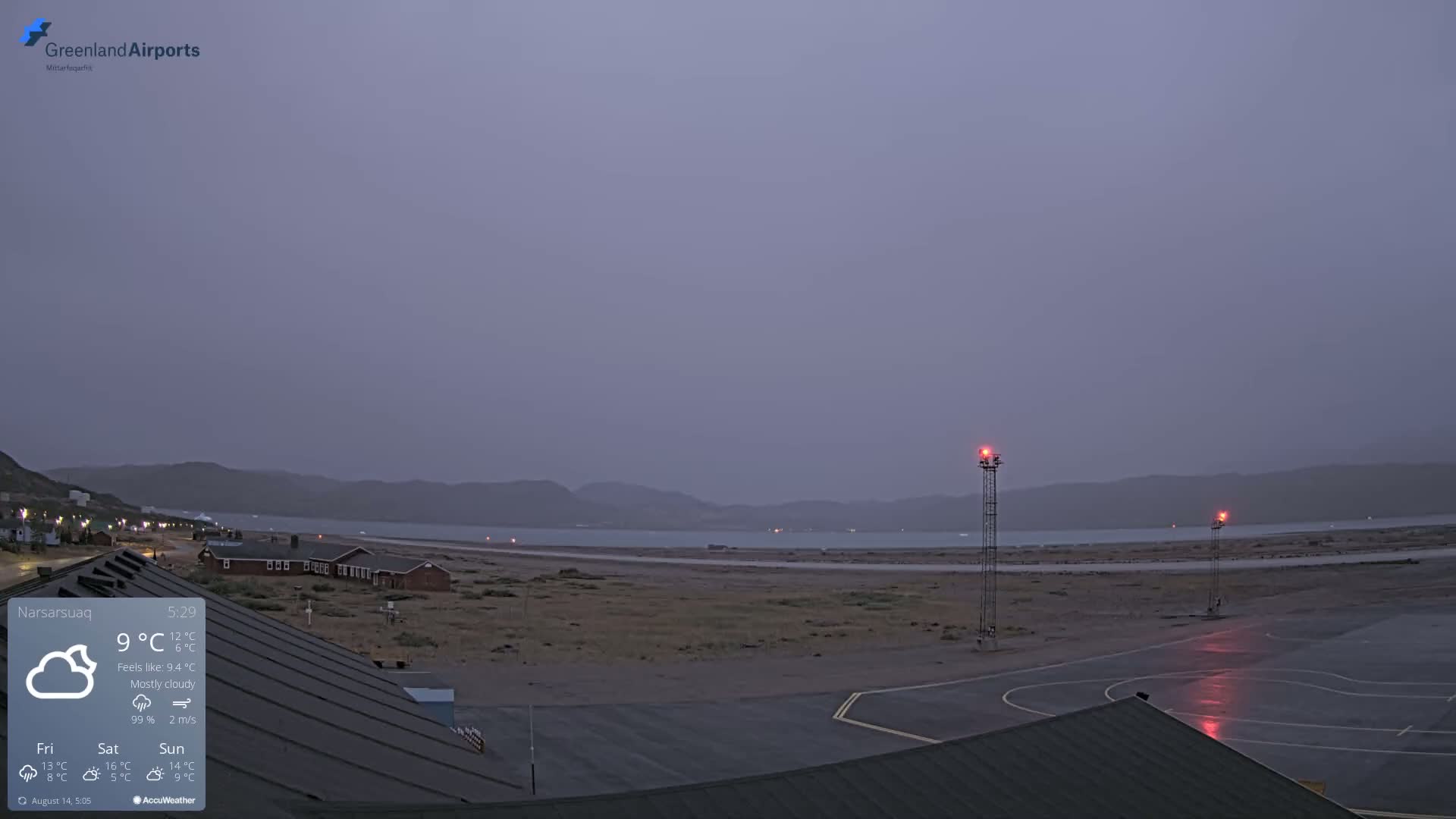 Narsarsuaq Village & Narsarsuaq International Airport West Towards Live Cam UAK / BGBW - Narsarsuaq, Kujalleq, Greenland, Denmark