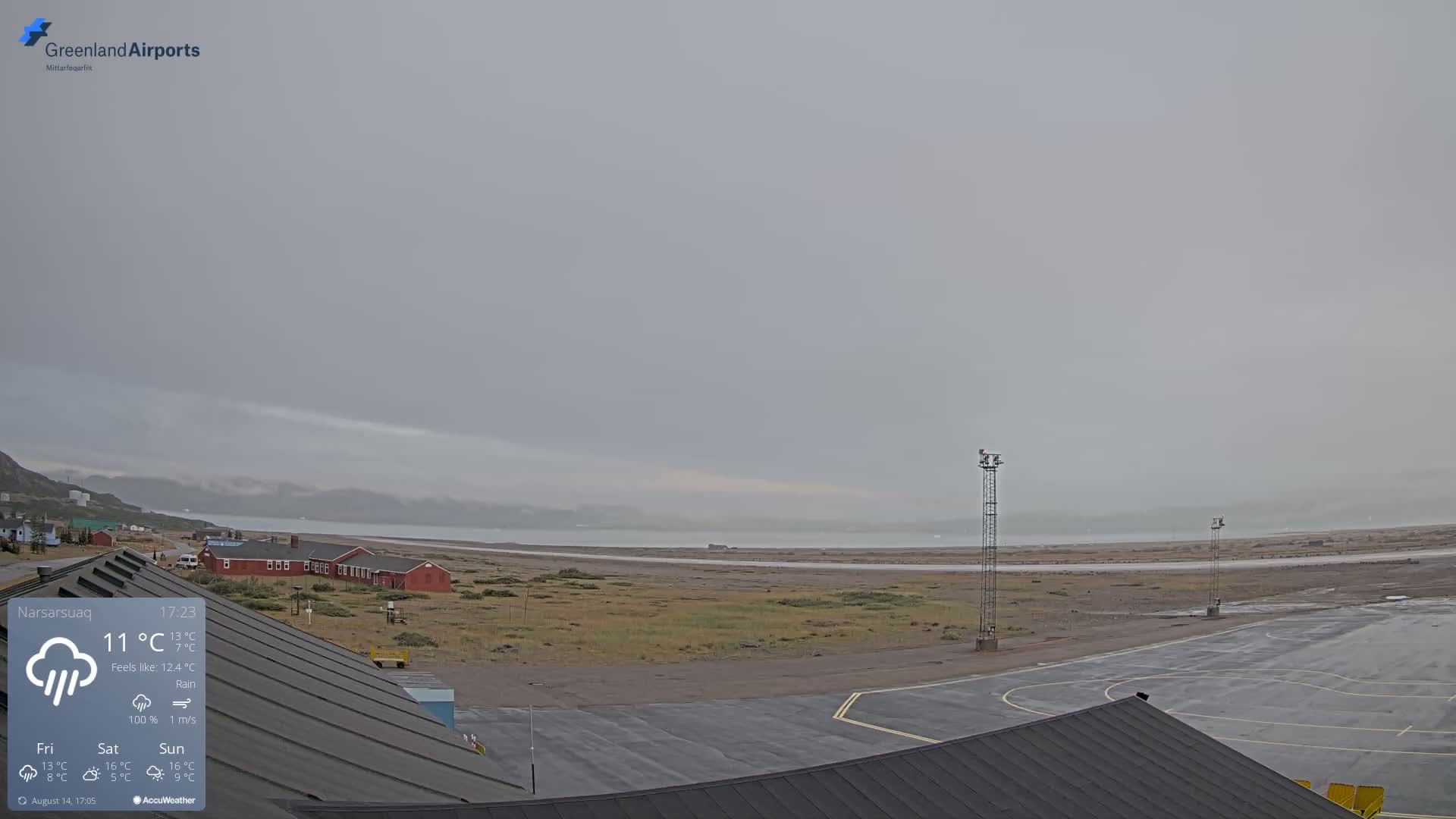 Narsarsuaq Village & Narsarsuaq International Airport West Towards Live Cam UAK / BGBW - Narsarsuaq, Kujalleq, Greenland, Denmark