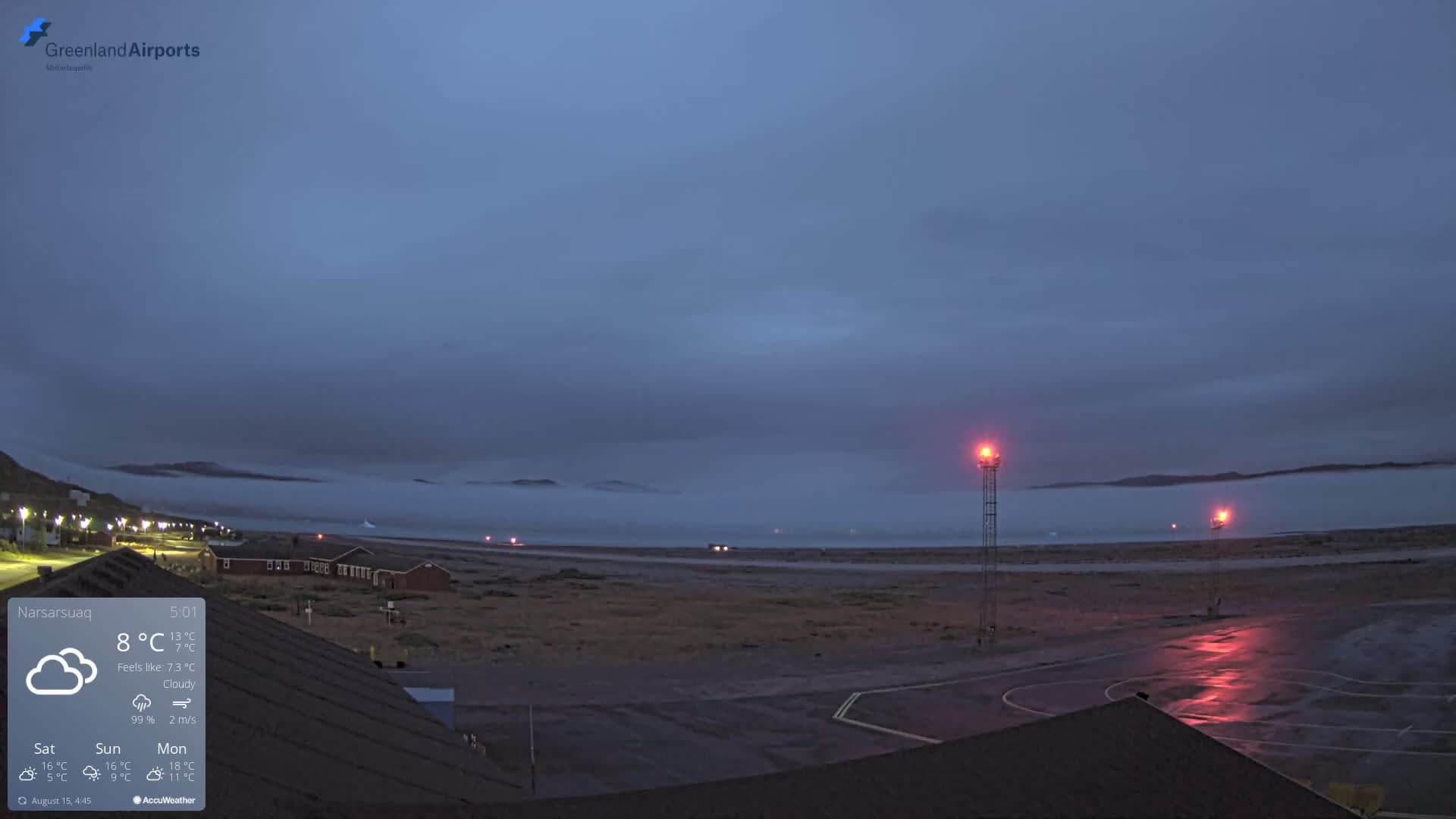 Narsarsuaq Village & Narsarsuaq International Airport West Towards Live Cam UAK / BGBW - Narsarsuaq, Kujalleq, Greenland, Denmark