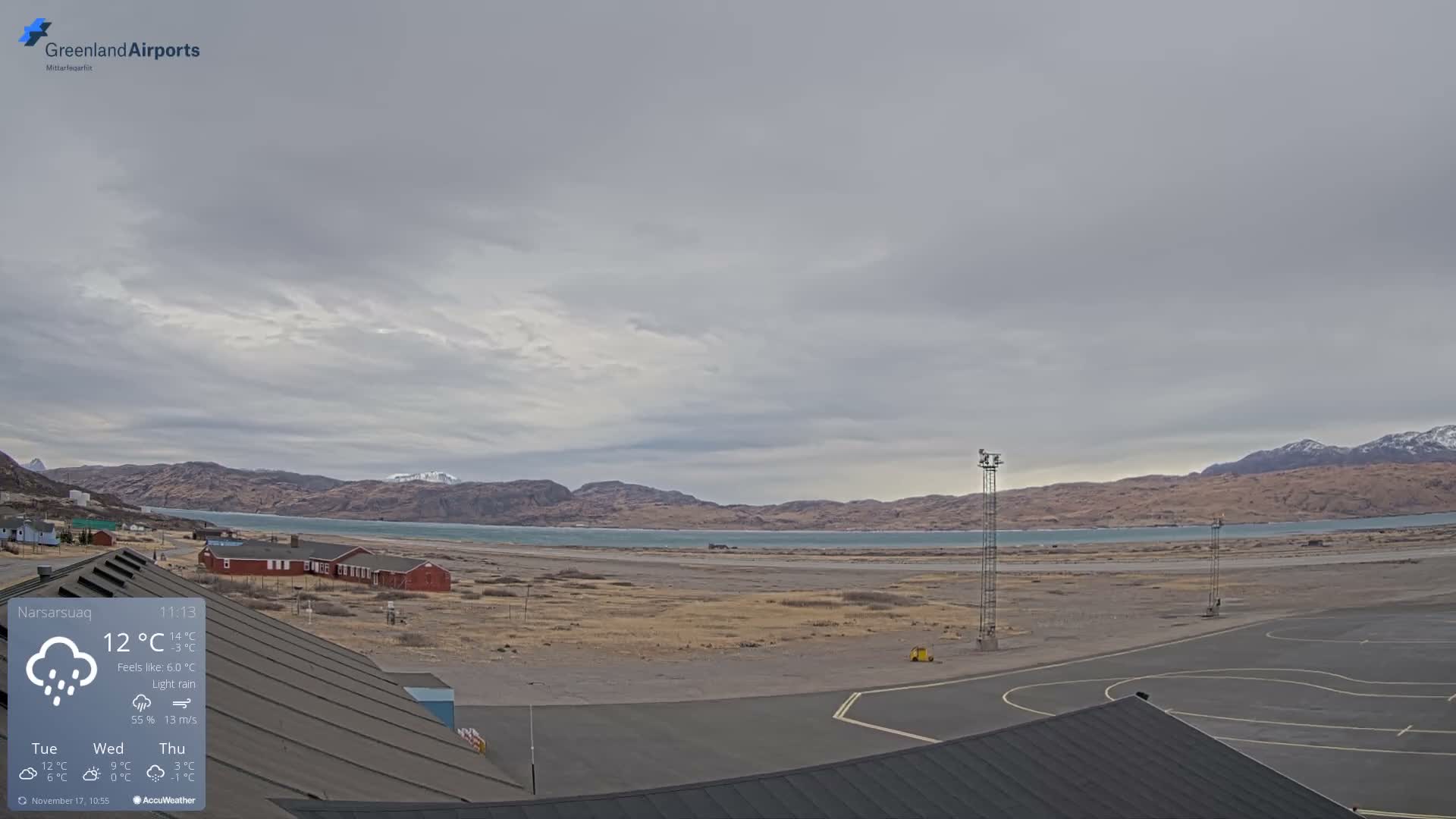 Narsarsuaq Village & Narsarsuaq International Airport West Towards Live Cam UAK / BGBW - Narsarsuaq, Kujalleq, Greenland, Denmark