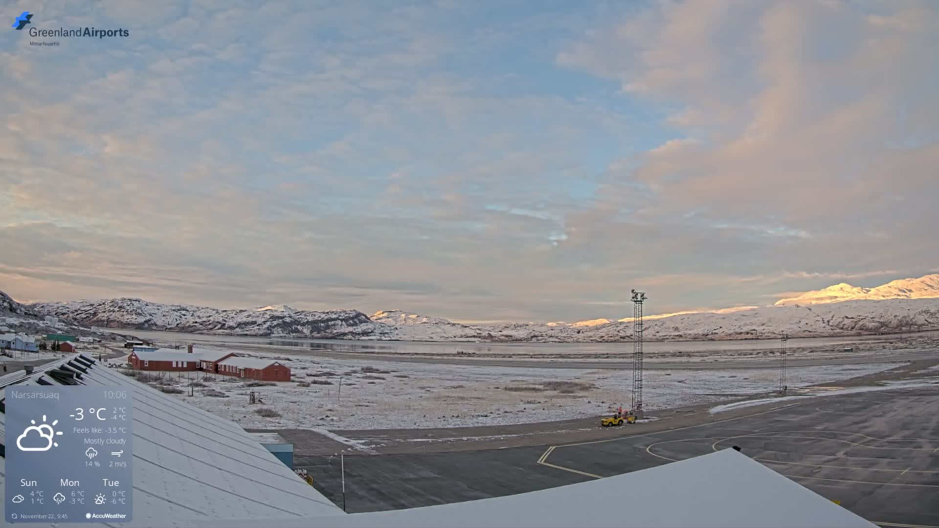 Narsarsuaq Village & Narsarsuaq International Airport West Towards Live Cam UAK / BGBW - Narsarsuaq, Kujalleq, Greenland, Denmark