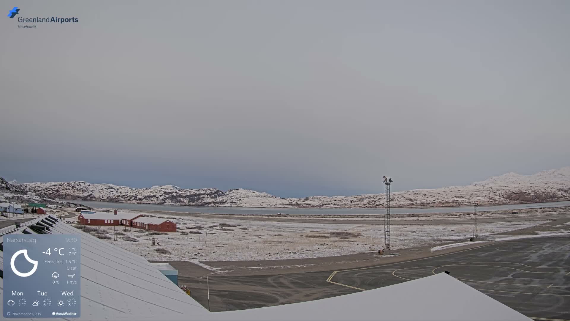 Narsarsuaq Village & Narsarsuaq International Airport West Towards Live Cam UAK / BGBW - Narsarsuaq, Kujalleq, Greenland, Denmark