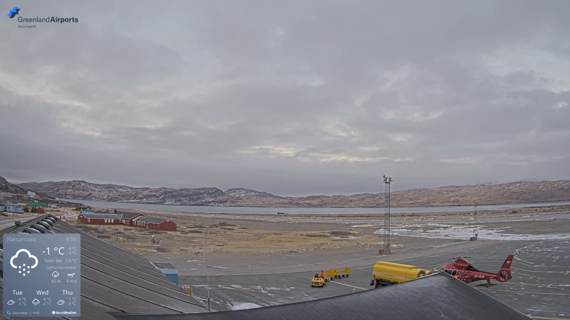 Narsarsuaq Village & Narsarsuaq International Airport West Towards Live Cam UAK / BGBW - Narsarsuaq, Kujalleq, Greenland, Denmark