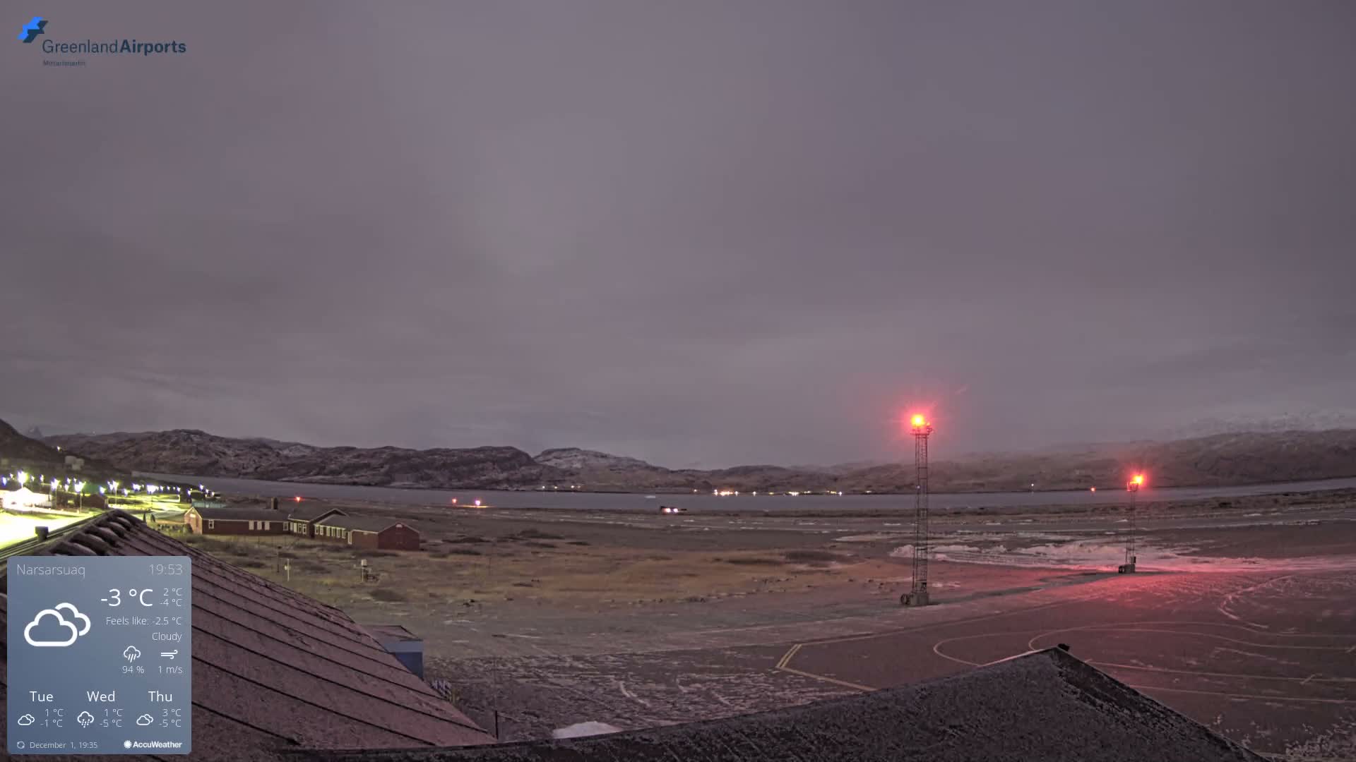 Narsarsuaq Village & Narsarsuaq International Airport West Towards Live Cam UAK / BGBW - Narsarsuaq, Kujalleq, Greenland, Denmark