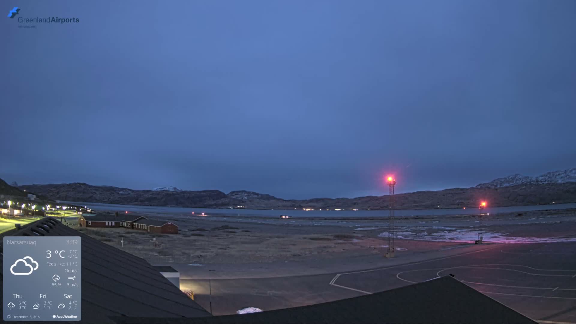 Narsarsuaq Village & Narsarsuaq International Airport West Towards Live Cam UAK / BGBW - Narsarsuaq, Kujalleq, Greenland, Denmark