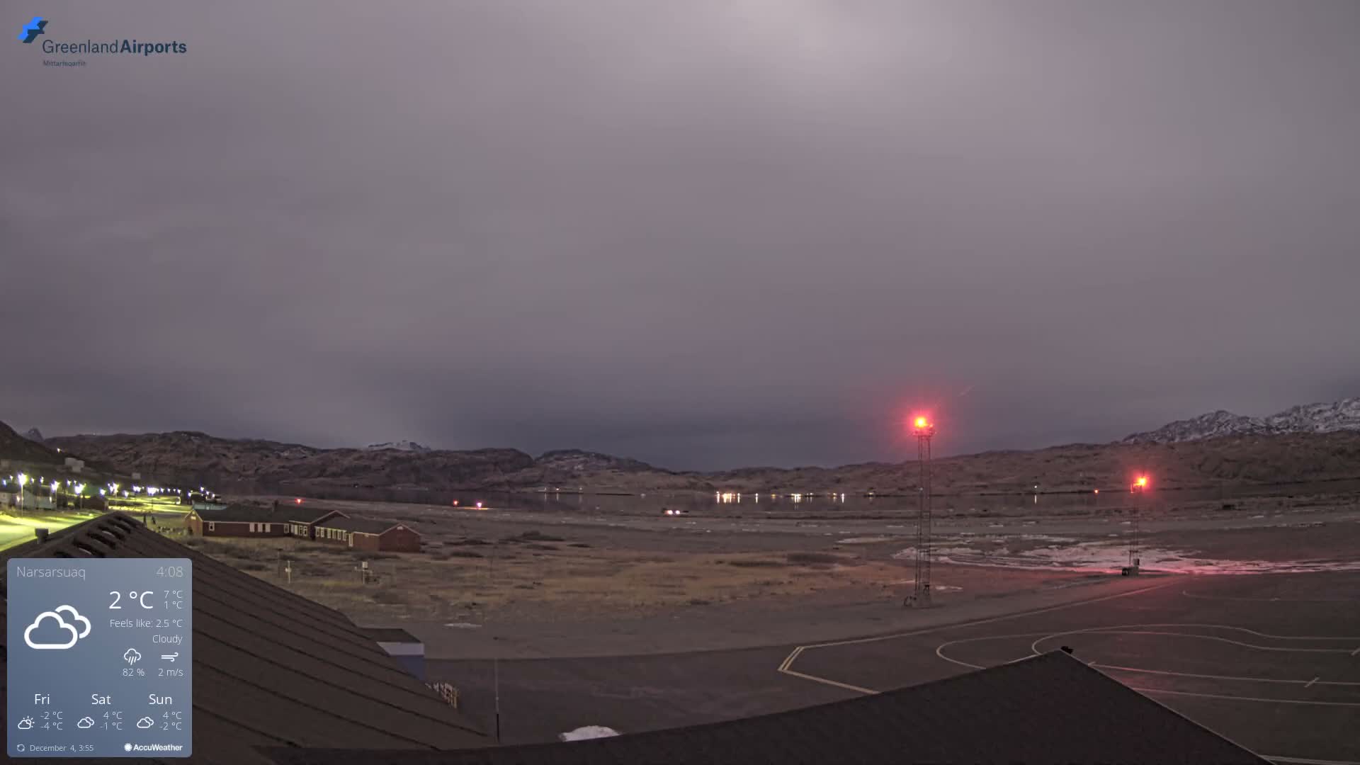 Narsarsuaq Village & Narsarsuaq International Airport West Towards Live Cam UAK / BGBW - Narsarsuaq, Kujalleq, Greenland, Denmark