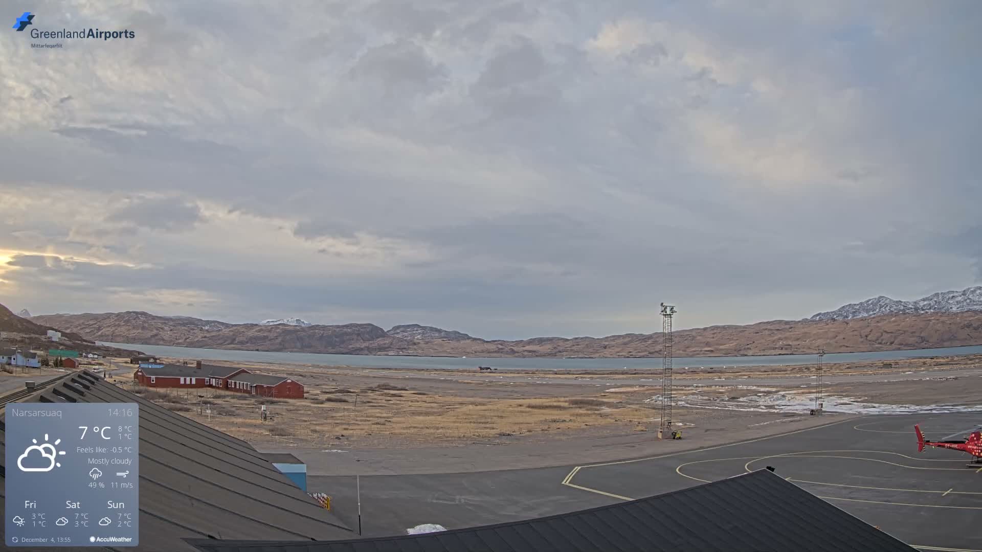 Narsarsuaq Village & Narsarsuaq International Airport West Towards Live Cam UAK / BGBW - Narsarsuaq, Kujalleq, Greenland, Denmark