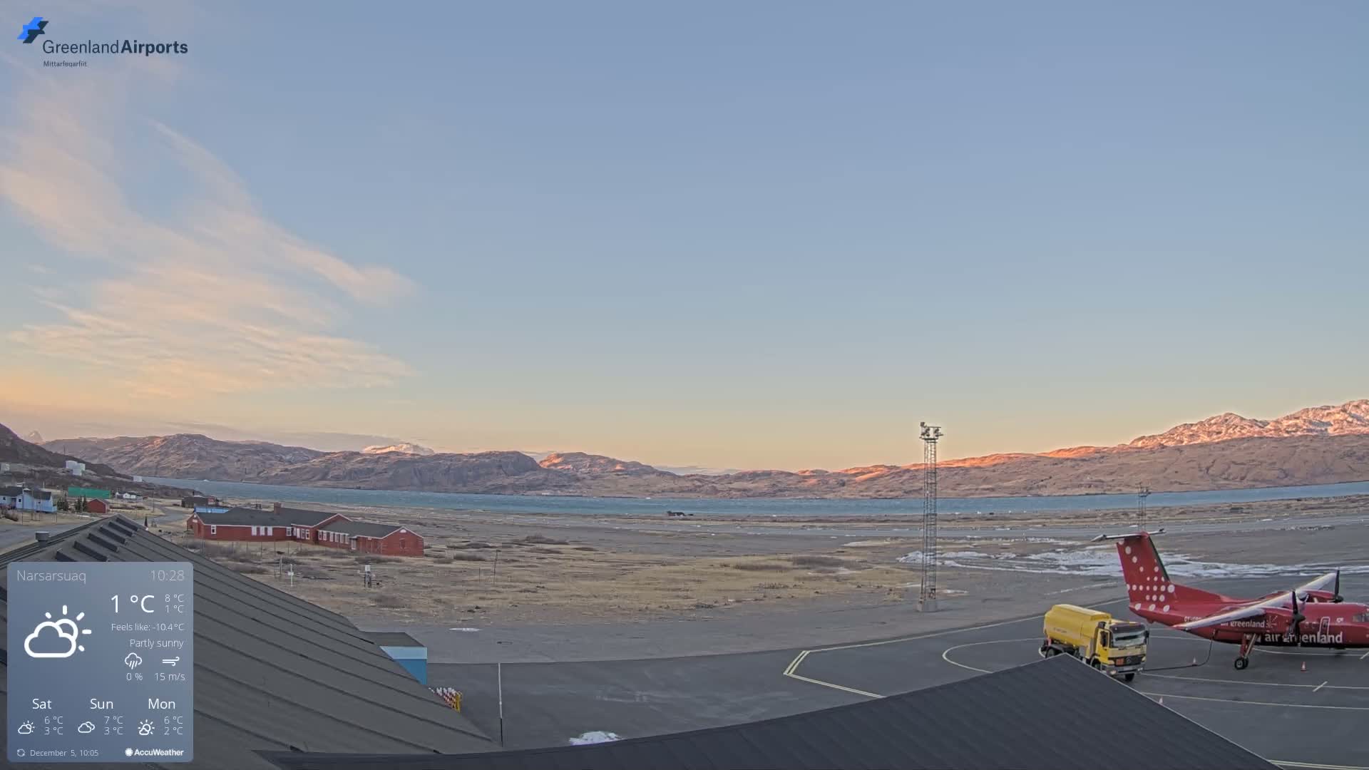 Narsarsuaq Village & Narsarsuaq International Airport West Towards Live Cam UAK / BGBW - Narsarsuaq, Kujalleq, Greenland, Denmark