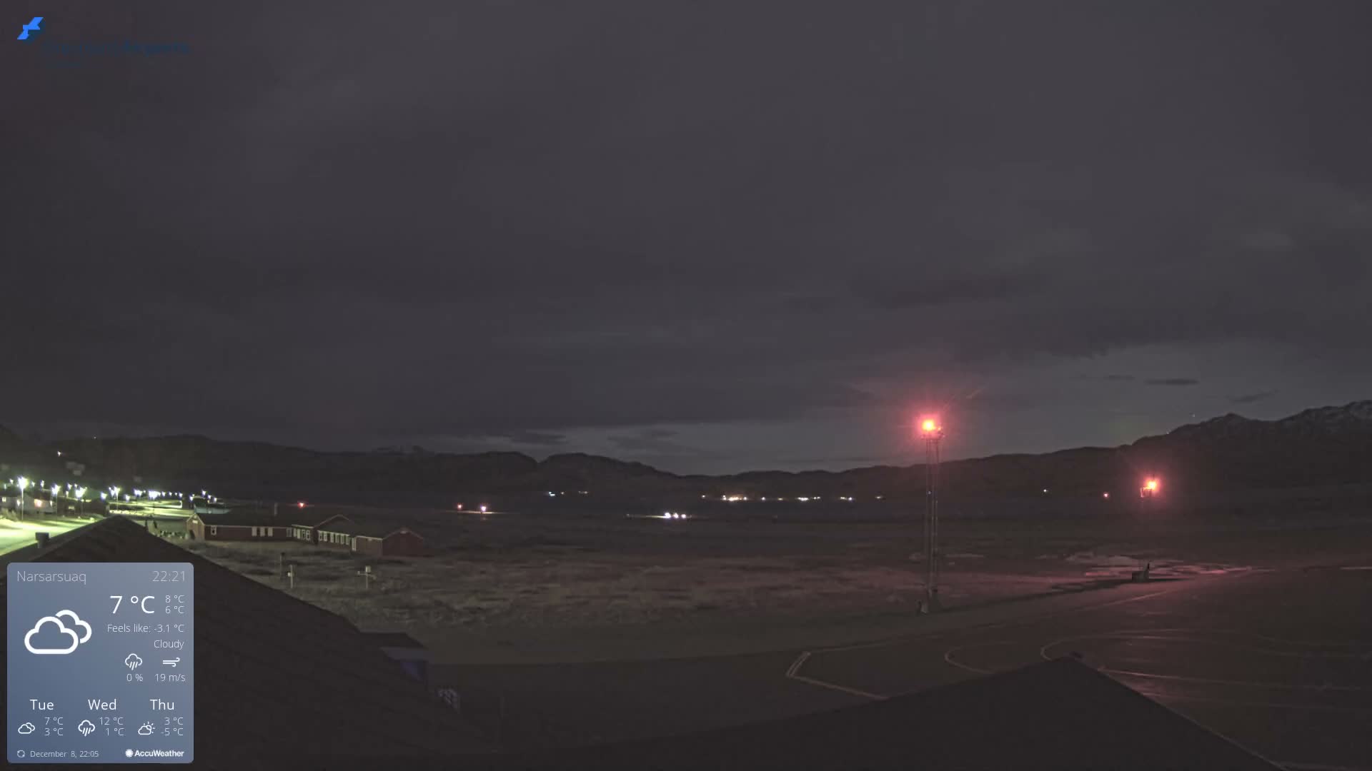 Narsarsuaq Village & Narsarsuaq International Airport West Towards Live Cam UAK / BGBW - Narsarsuaq, Kujalleq, Greenland, Denmark