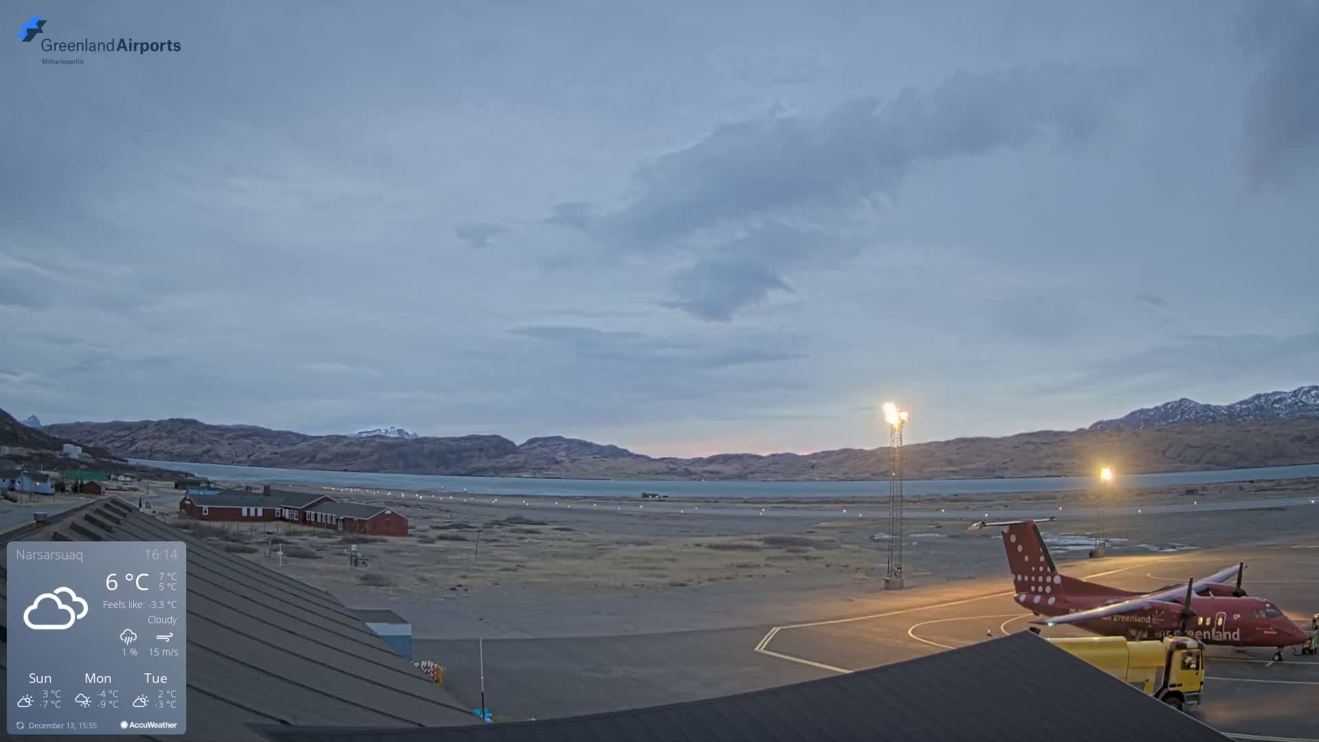 Narsarsuaq Village & Narsarsuaq International Airport West Towards Live Cam UAK / BGBW - Narsarsuaq, Kujalleq, Greenland, Denmark