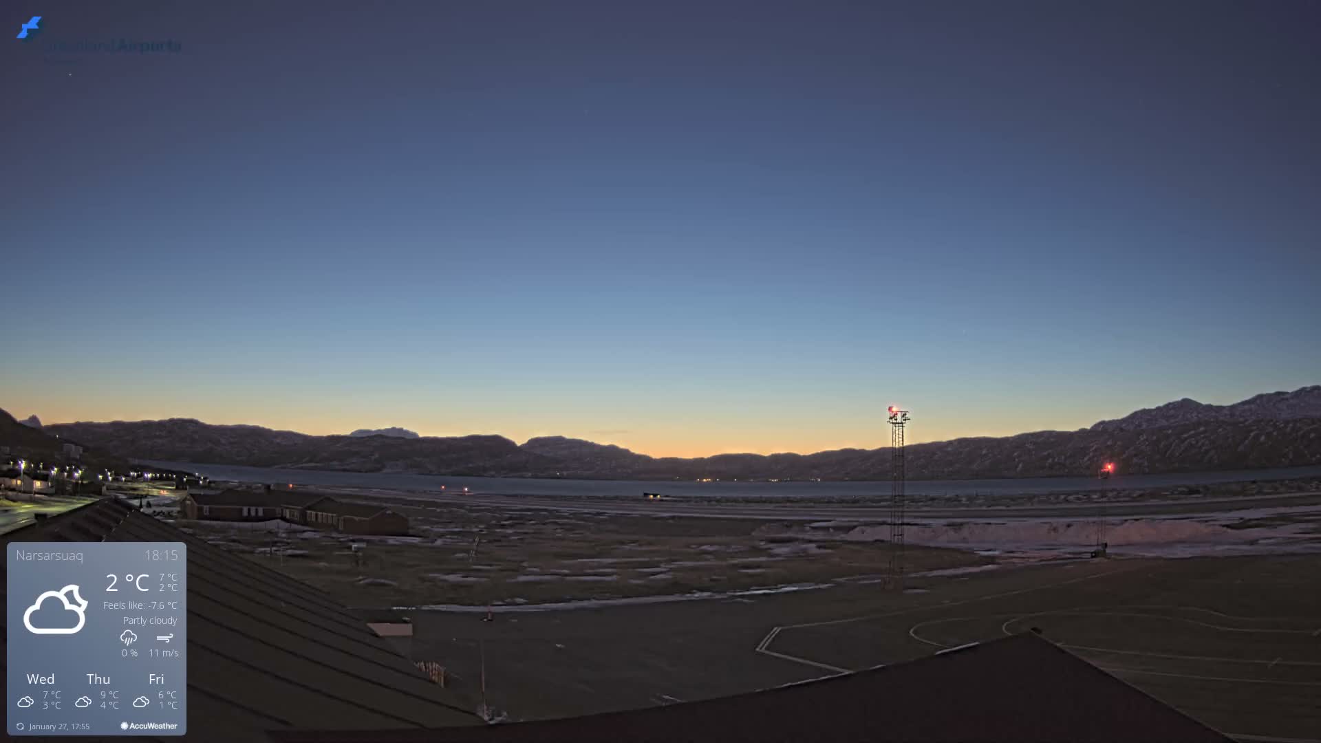 Narsarsuaq Village & Narsarsuaq International Airport West Towards Live Cam UAK / BGBW - Narsarsuaq, Kujalleq, Greenland, Denmark