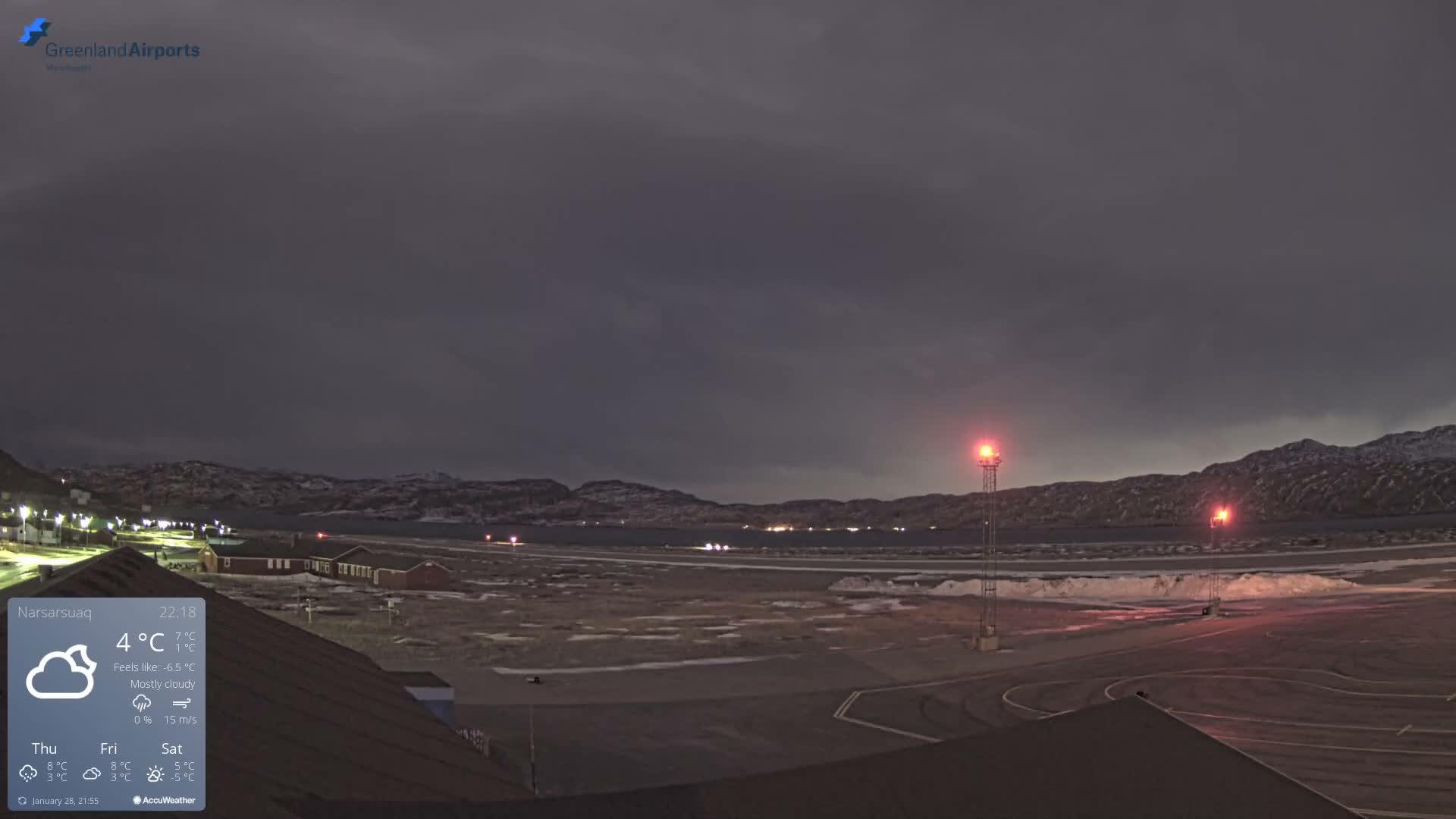 Narsarsuaq Village & Narsarsuaq International Airport West Towards Live Cam UAK / BGBW - Narsarsuaq, Kujalleq, Greenland, Denmark
