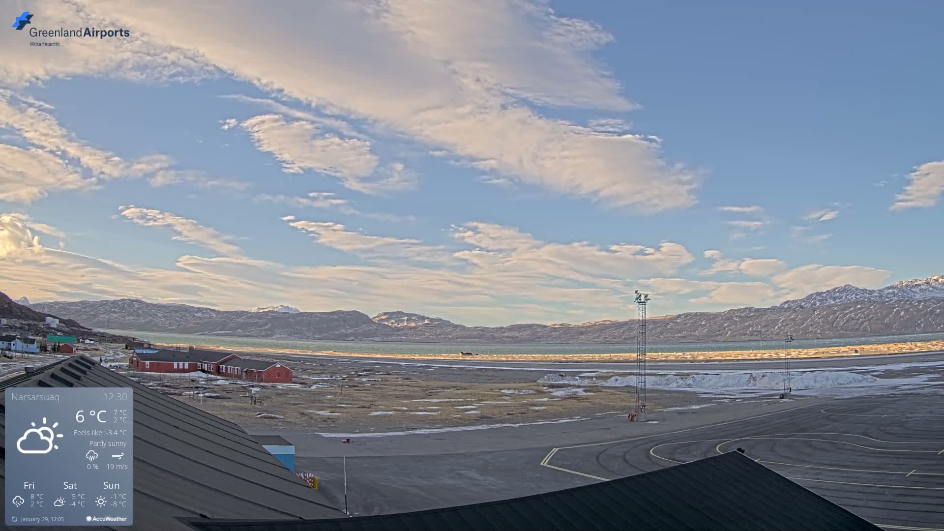 Narsarsuaq Village & Narsarsuaq International Airport West Towards Live Cam UAK / BGBW - Narsarsuaq, Kujalleq, Greenland, Denmark