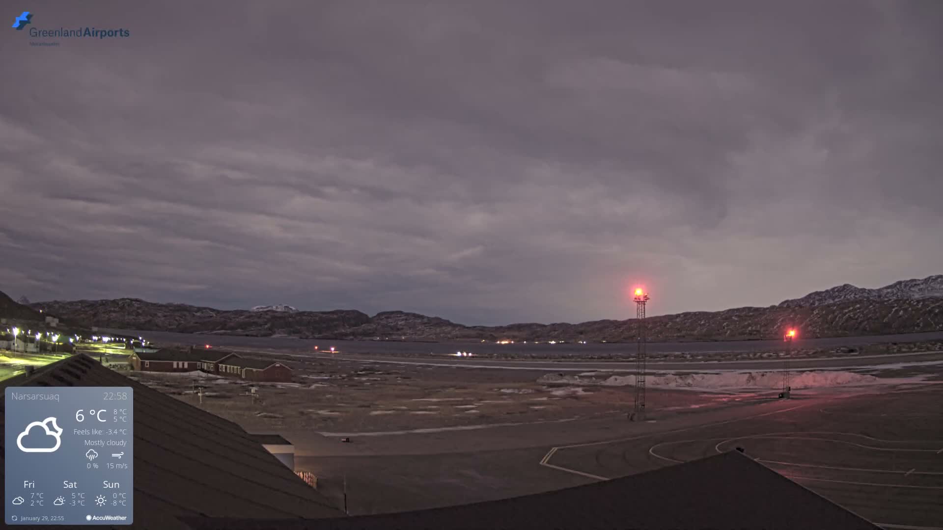 Narsarsuaq Village & Narsarsuaq International Airport West Towards Live Cam UAK / BGBW - Narsarsuaq, Kujalleq, Greenland, Denmark