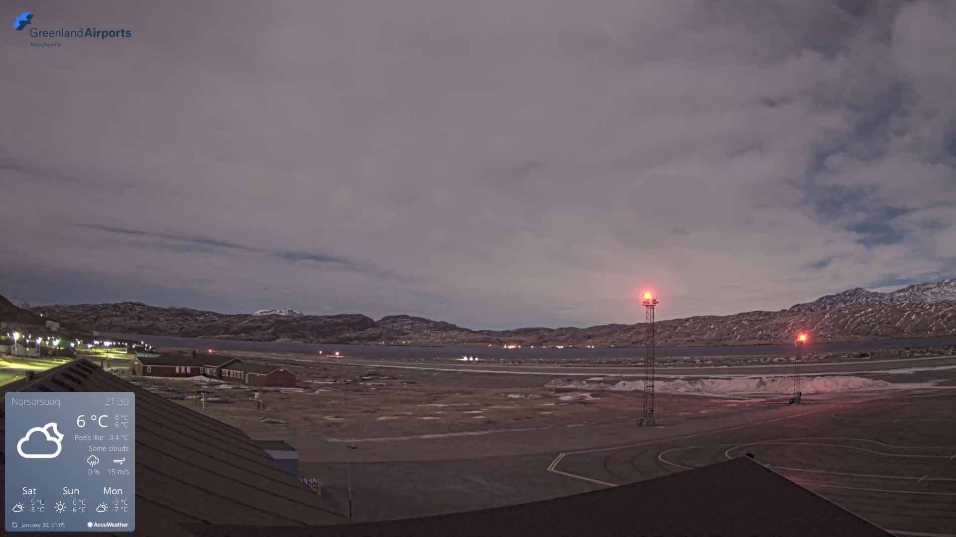 Narsarsuaq Village & Narsarsuaq International Airport West Towards Live Cam UAK / BGBW - Narsarsuaq, Kujalleq, Greenland, Denmark