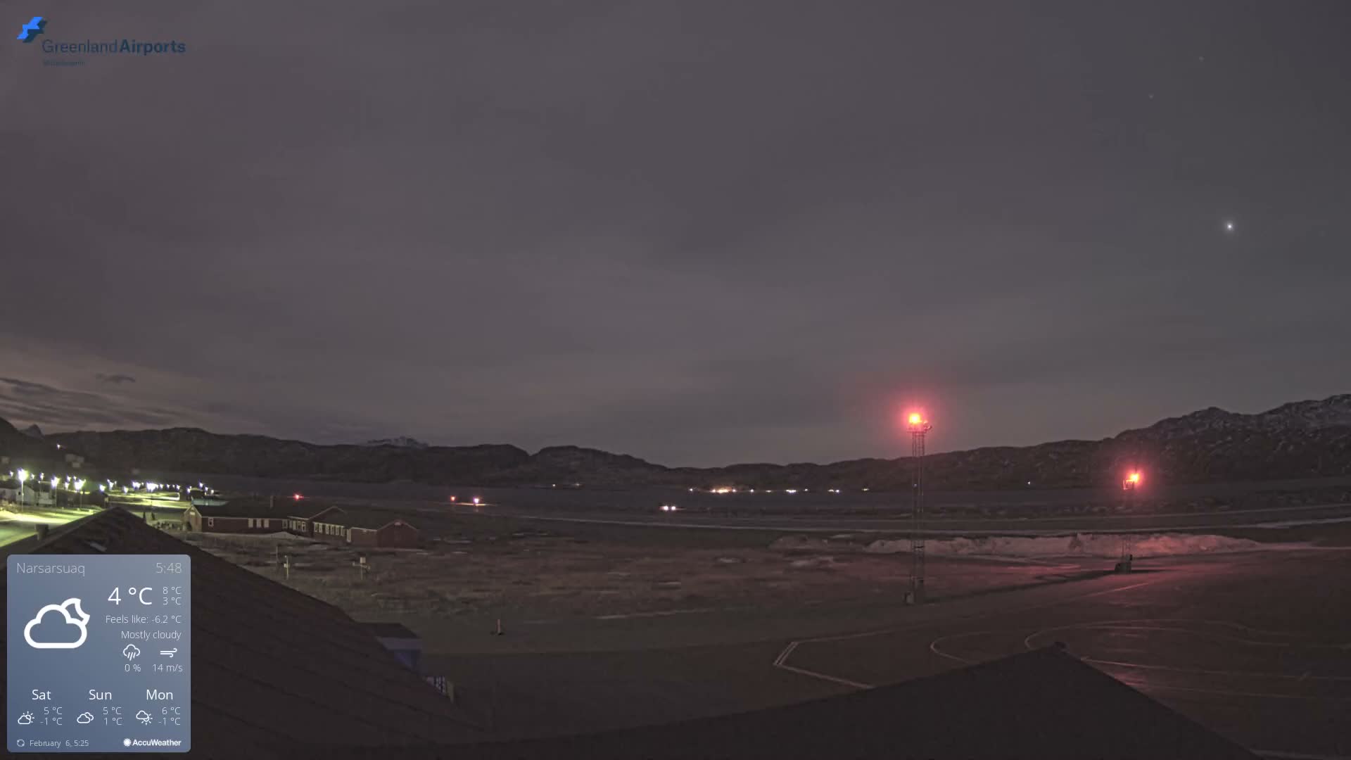 Narsarsuaq Village & Narsarsuaq International Airport West Towards Live Cam UAK / BGBW - Narsarsuaq, Kujalleq, Greenland, Denmark