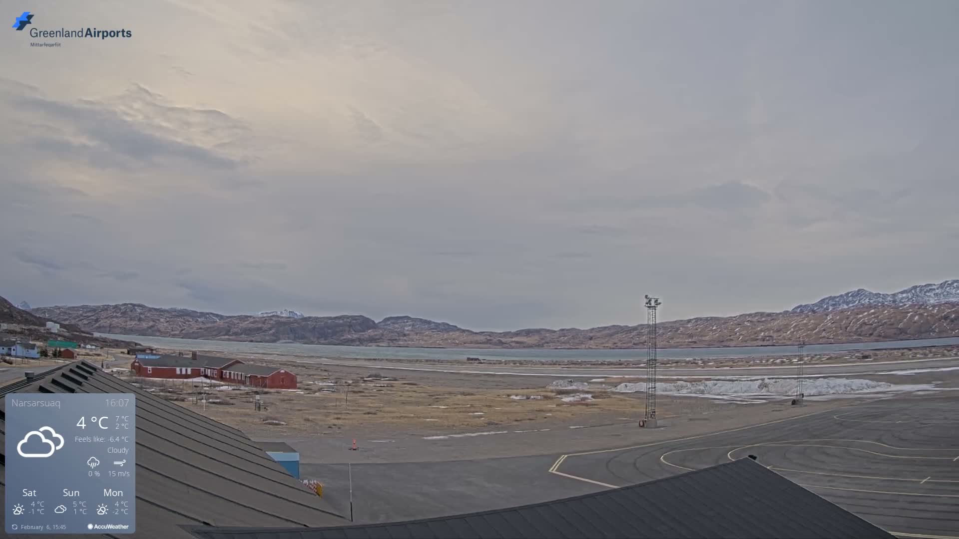 Narsarsuaq Village & Narsarsuaq International Airport West Towards Live Cam UAK / BGBW - Narsarsuaq, Kujalleq, Greenland, Denmark