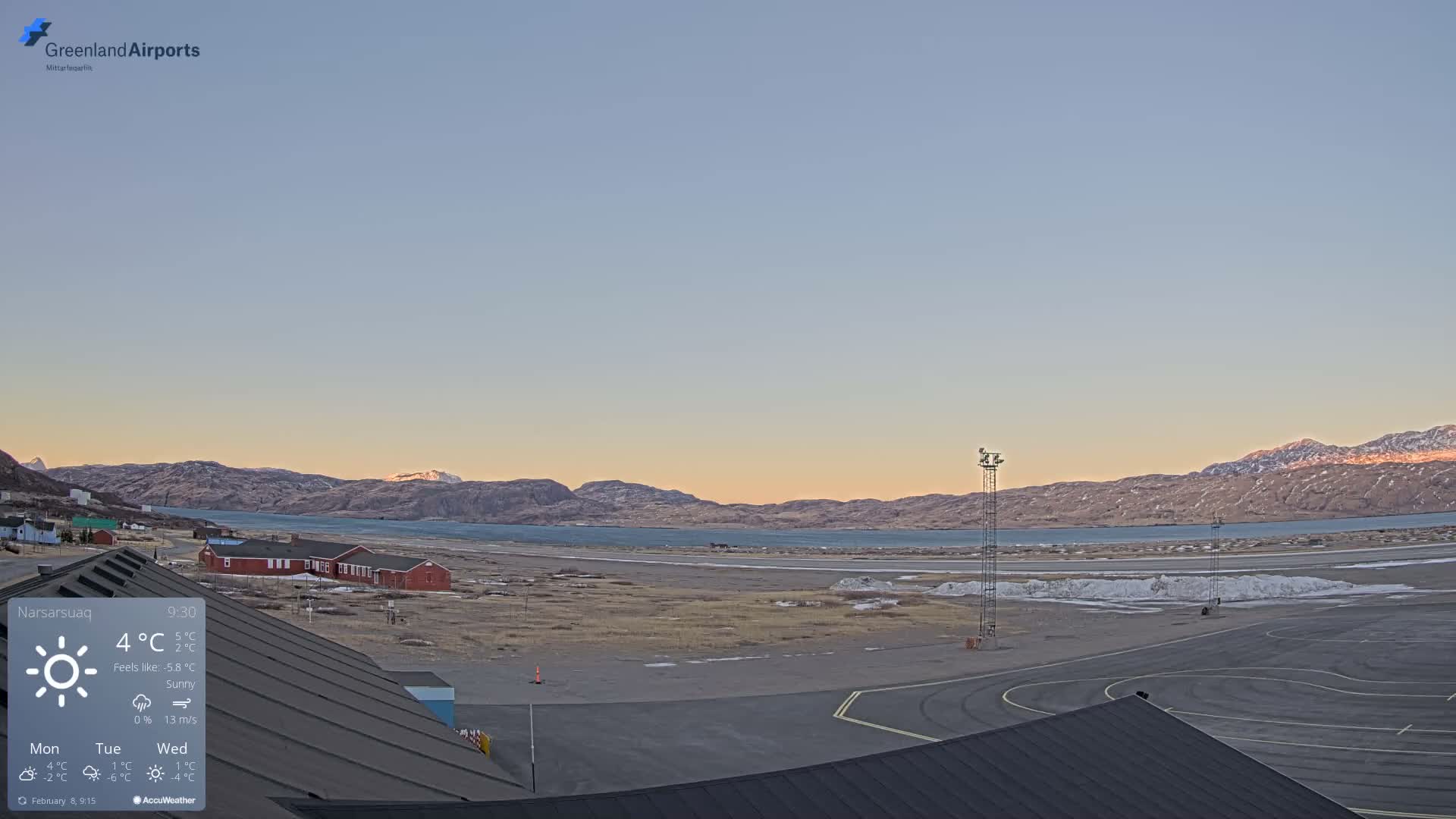 Narsarsuaq Village & Narsarsuaq International Airport West Towards Live Cam UAK / BGBW - Narsarsuaq, Kujalleq, Greenland, Denmark