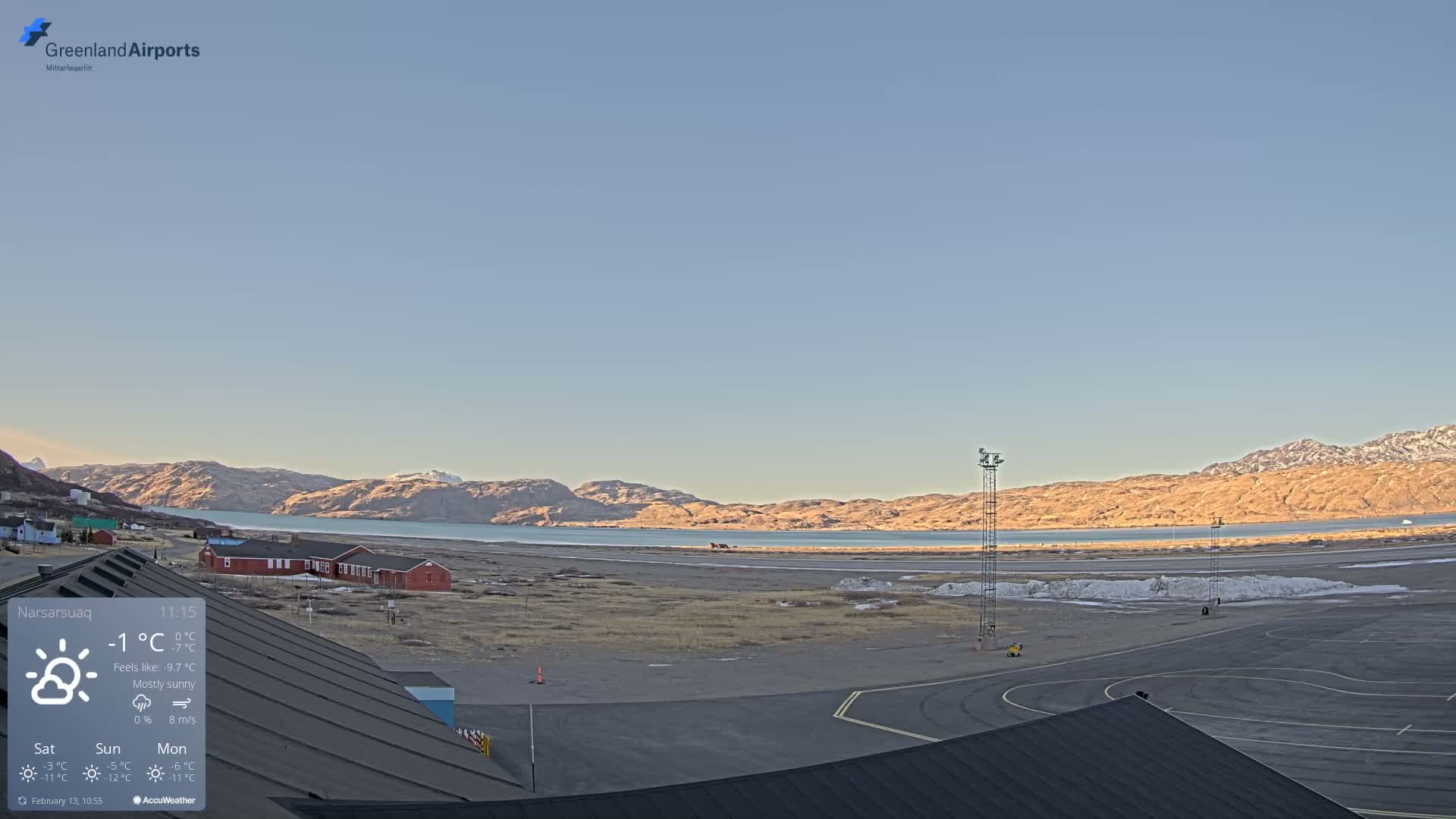 Narsarsuaq Village & Narsarsuaq International Airport West Towards Live Cam UAK / BGBW - Narsarsuaq, Kujalleq, Greenland, Denmark
