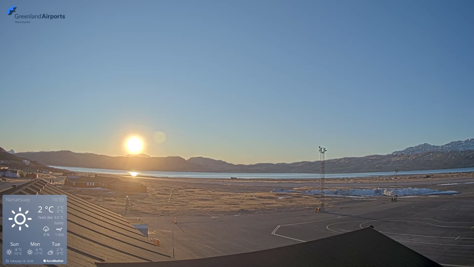 Narsarsuaq Village & Narsarsuaq International Airport West Towards Live Cam UAK / BGBW - Narsarsuaq, Kujalleq, Greenland, Denmark