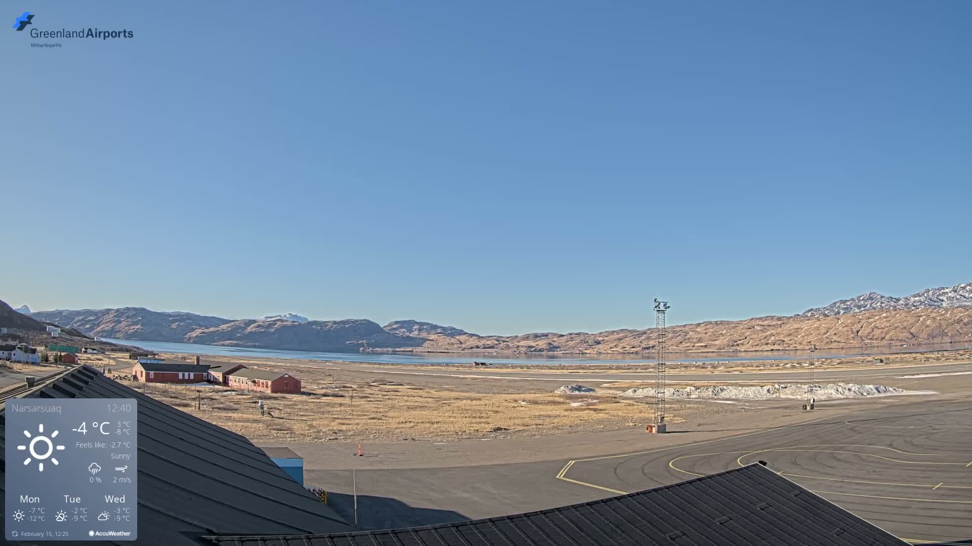 Narsarsuaq Village & Narsarsuaq International Airport West Towards Live Cam UAK / BGBW - Narsarsuaq, Kujalleq, Greenland, Denmark
