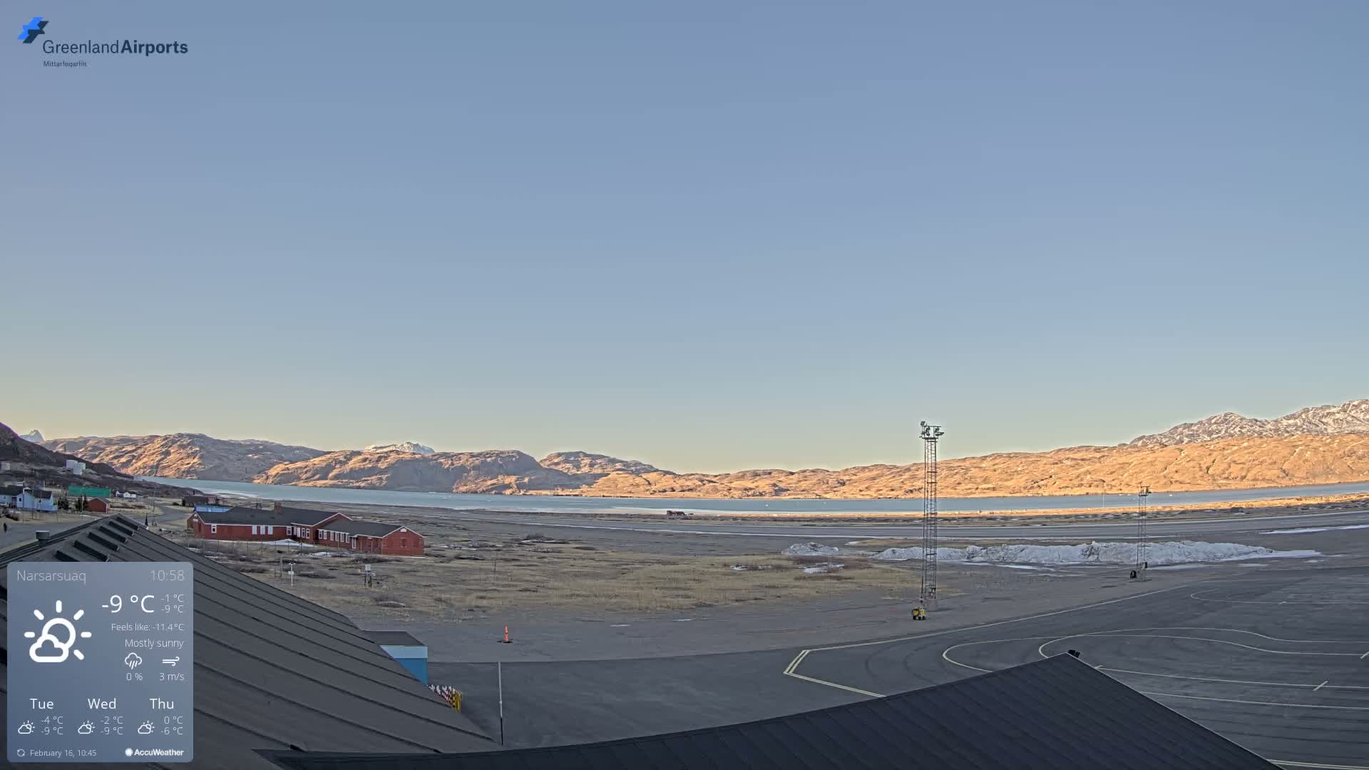 Narsarsuaq Village & Narsarsuaq International Airport West Towards Live Cam UAK / BGBW - Narsarsuaq, Kujalleq, Greenland, Denmark
