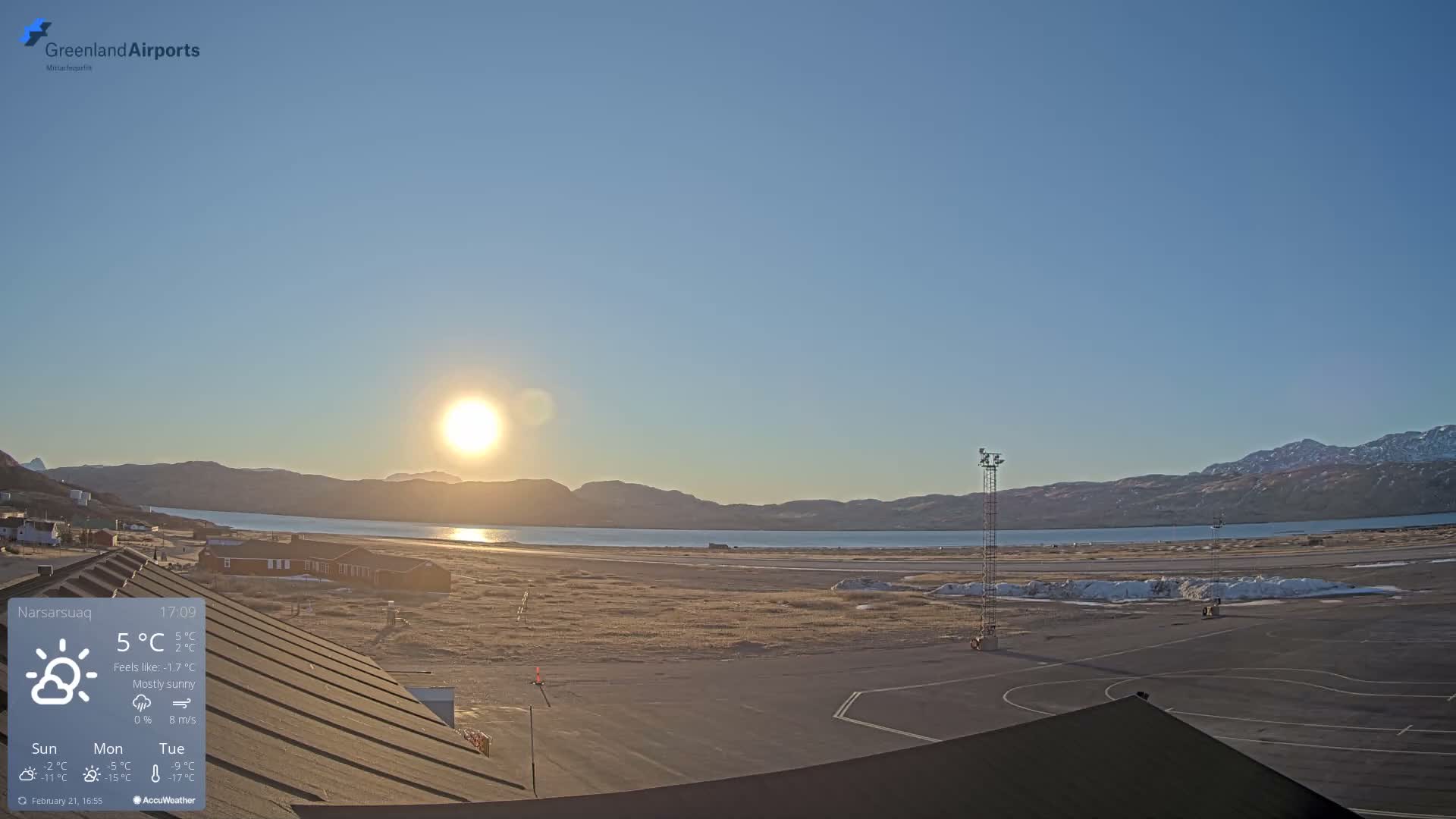 Narsarsuaq Village & Narsarsuaq International Airport West Towards Live Cam UAK / BGBW - Narsarsuaq, Kujalleq, Greenland, Denmark
