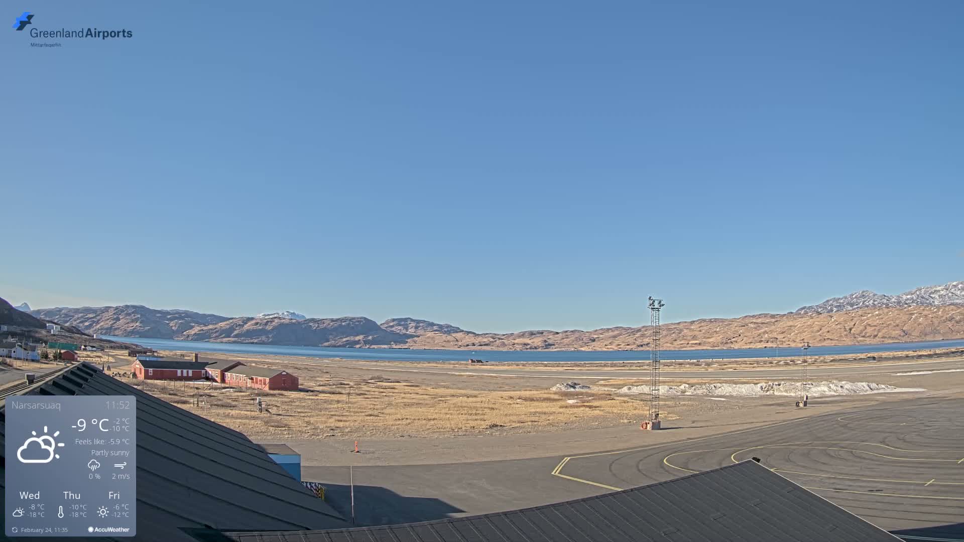 Narsarsuaq Village & Narsarsuaq International Airport West Towards Live Cam UAK / BGBW - Narsarsuaq, Kujalleq, Greenland, Denmark